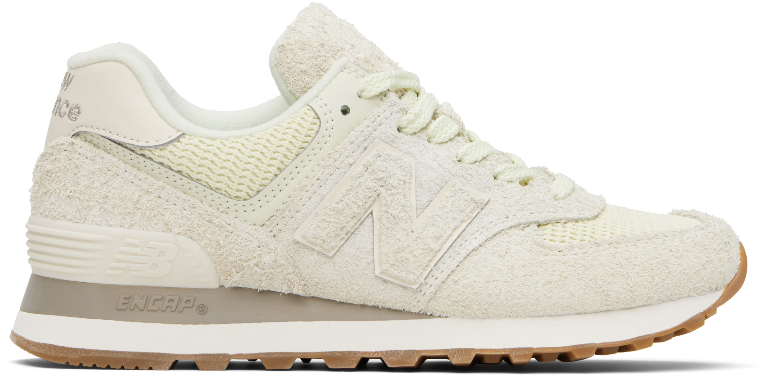 New Balance Beige & Green 574 Sneakers