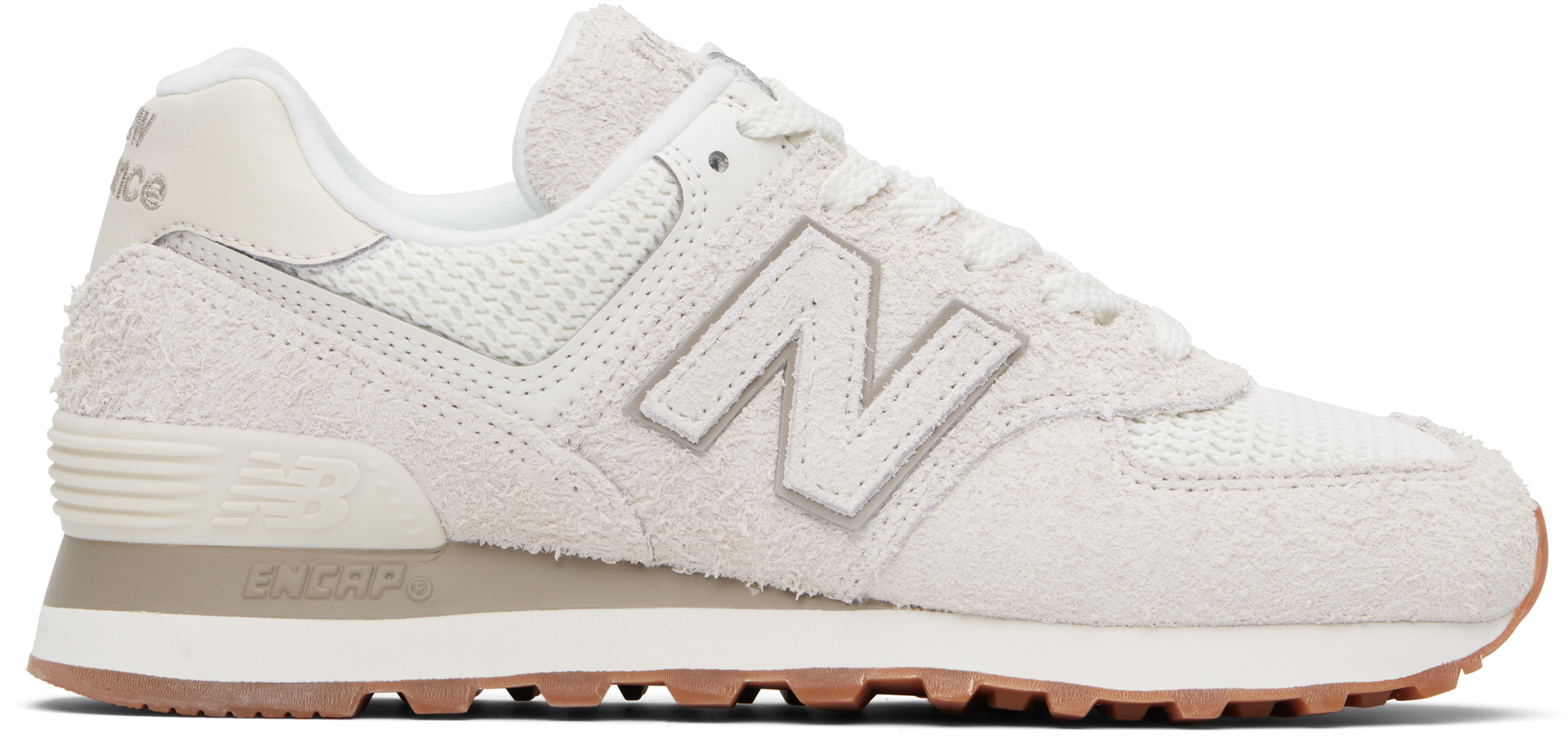 New Balance: Beige & Off-White 574 Sneakers | SSENSE