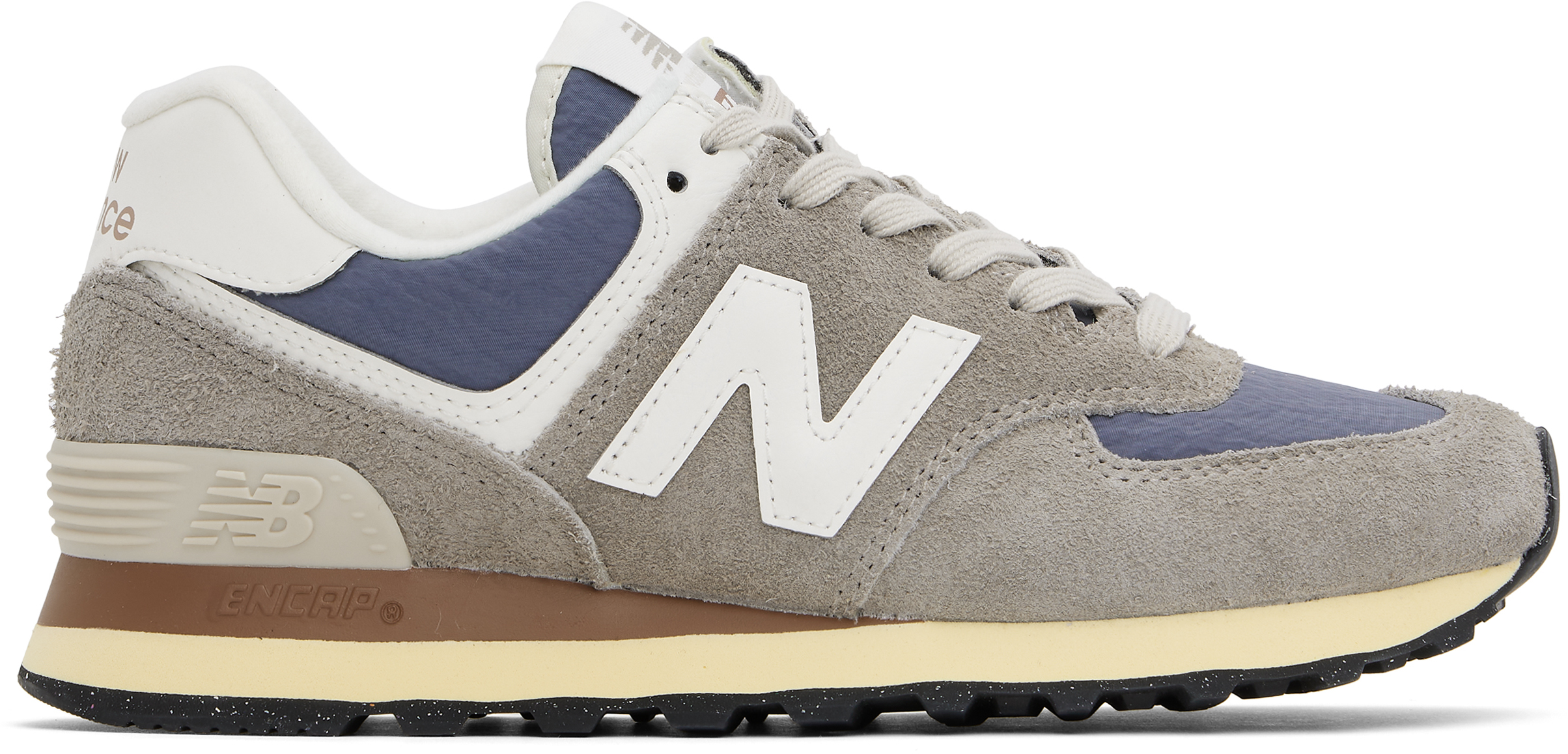 New Balance Taupe & Navy 574 Sneakers In Arid Stone