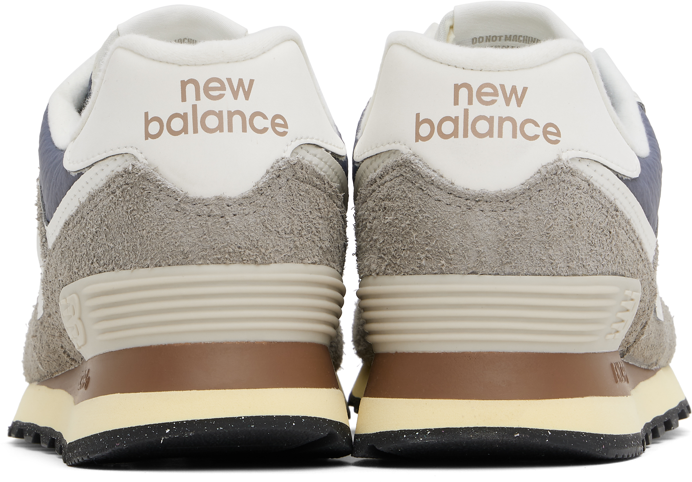 New Balance Taupe & Navy 574 Sneakers In Arid Stone