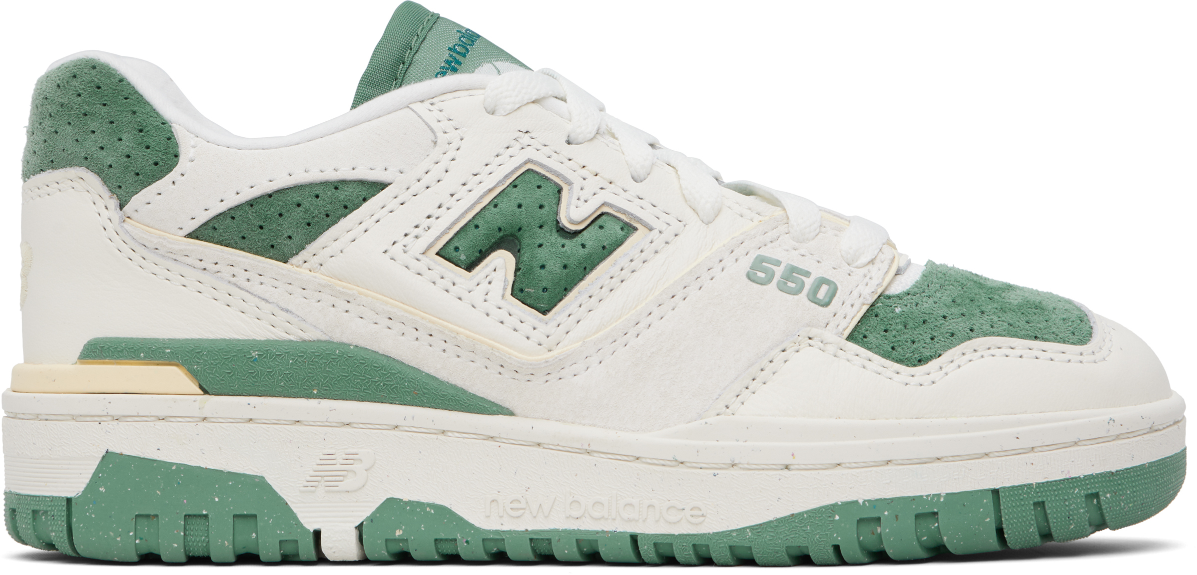 New Balance Off-white & Green Bbw550 Trainers