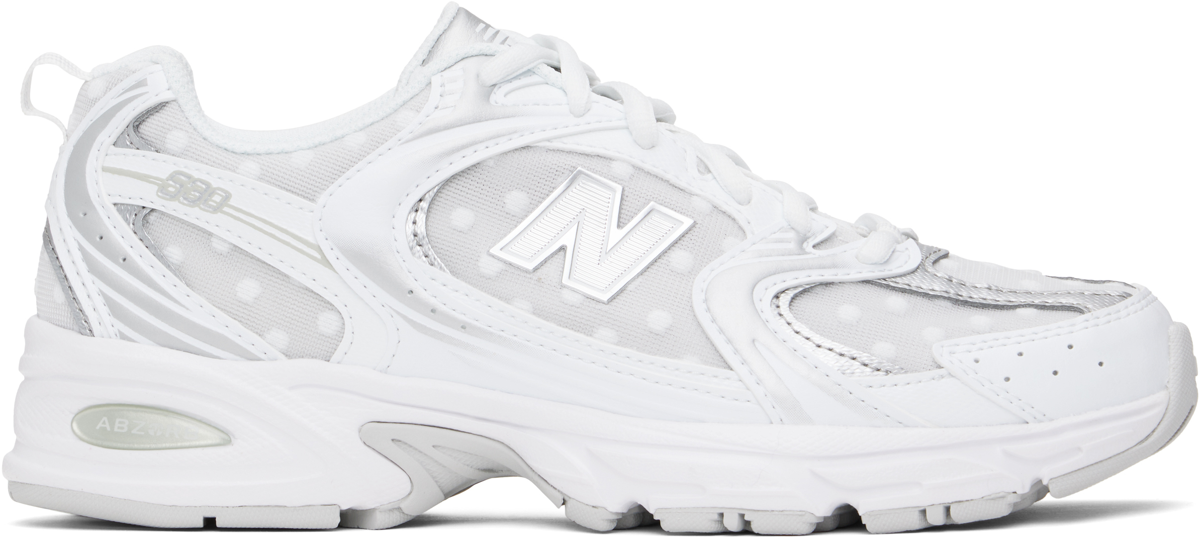 Silver & White 530 Sneakers