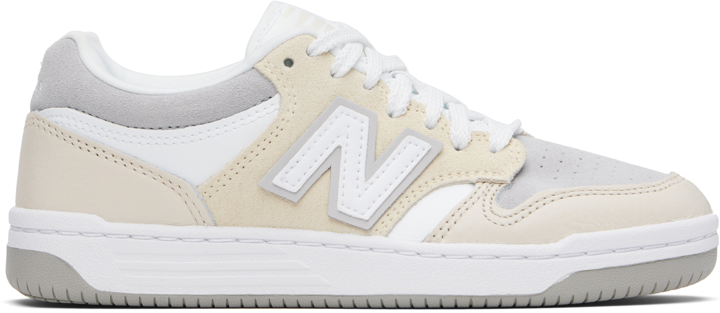 New Balance White & Beige 480 Sneakers