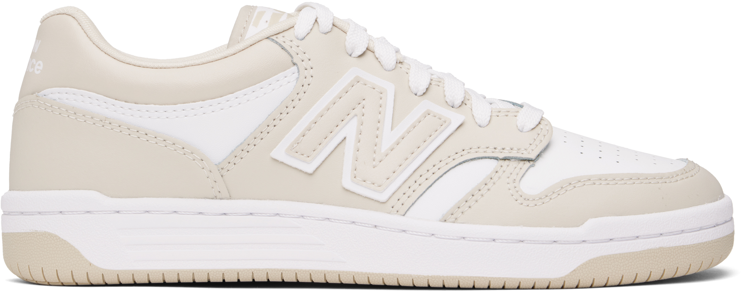 【関税込み】New Balance ホワイト&ベージュ 480 スニーカー New Balance: ベージュ&ホワイト 480 スニーカー | SSENSE 日本