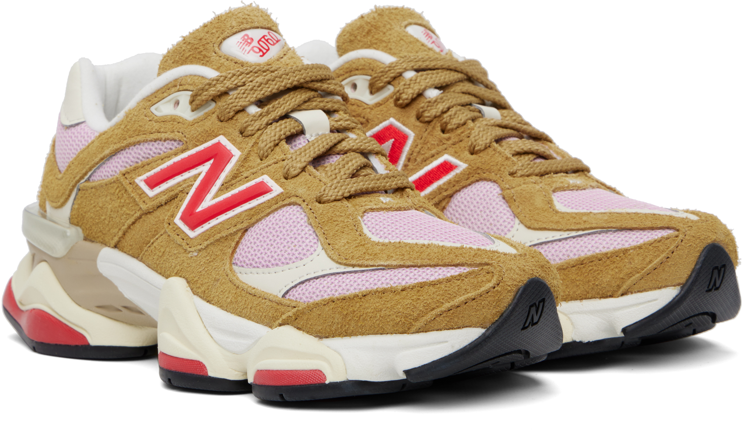New Balance Tan & Pink 9060 Sneakers