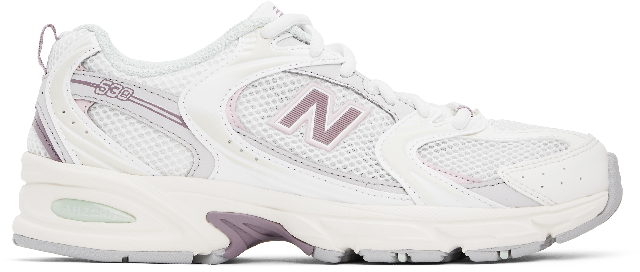 【関税込み】New Balance ホワイト＆ピンク 530 スニーカー ☆大人気☆大人OK! New Balance 530 White with pink sugar (New