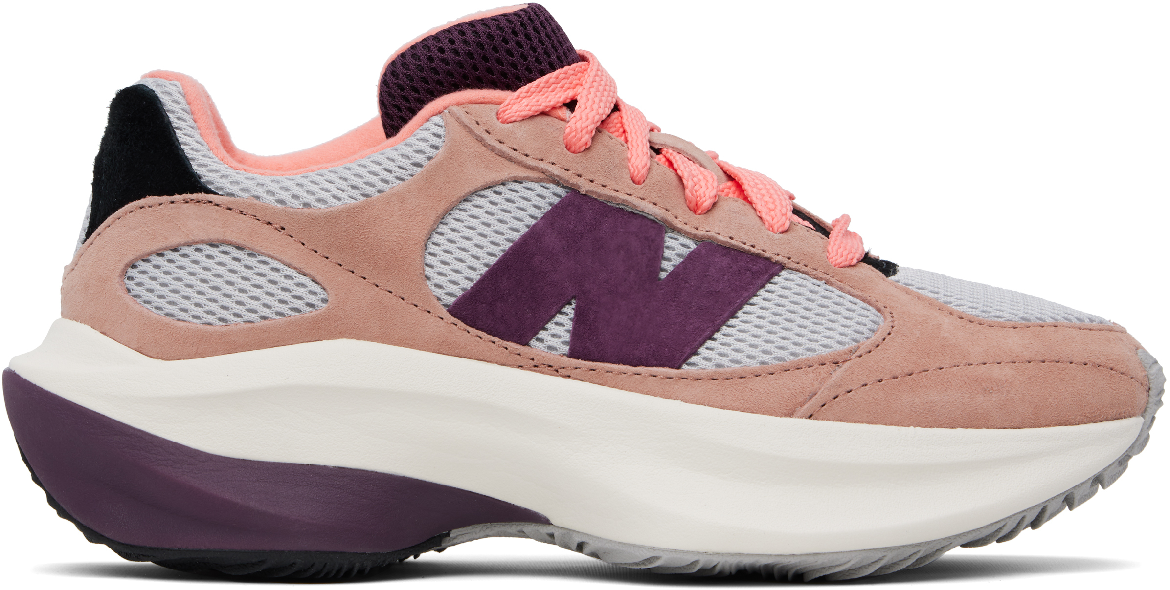 New Balance Grey & Pink Wrpd Runner Trainers