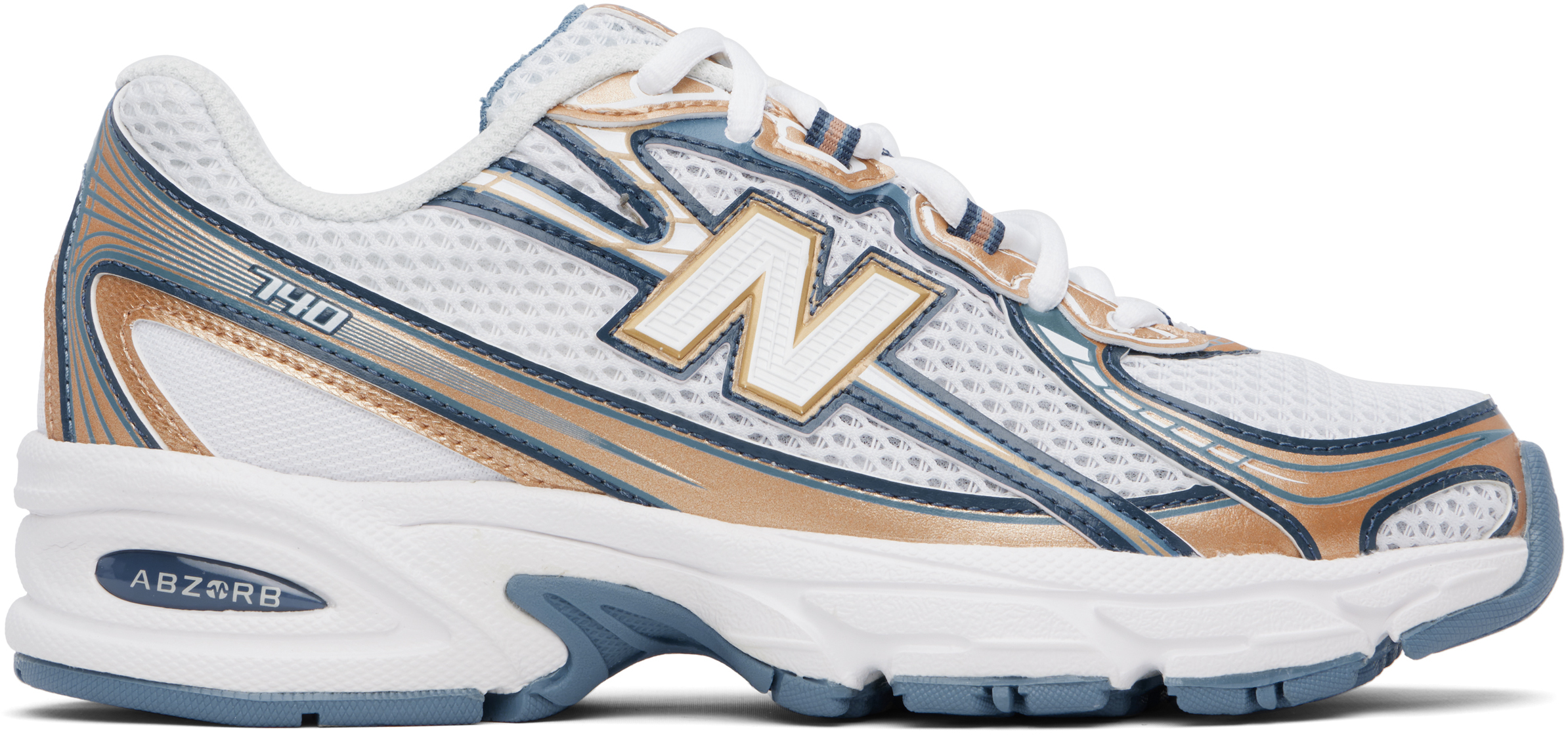 White & Tan 740 Sneakers