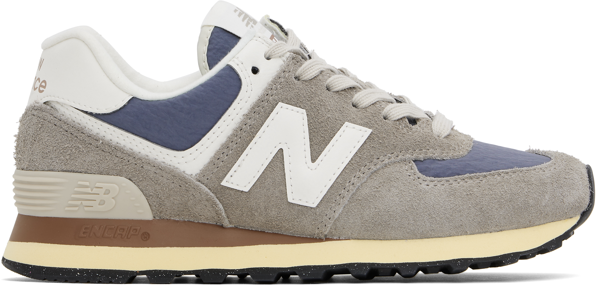 New Balance Taupe & Navy 574 Sneakers In Arid Stone