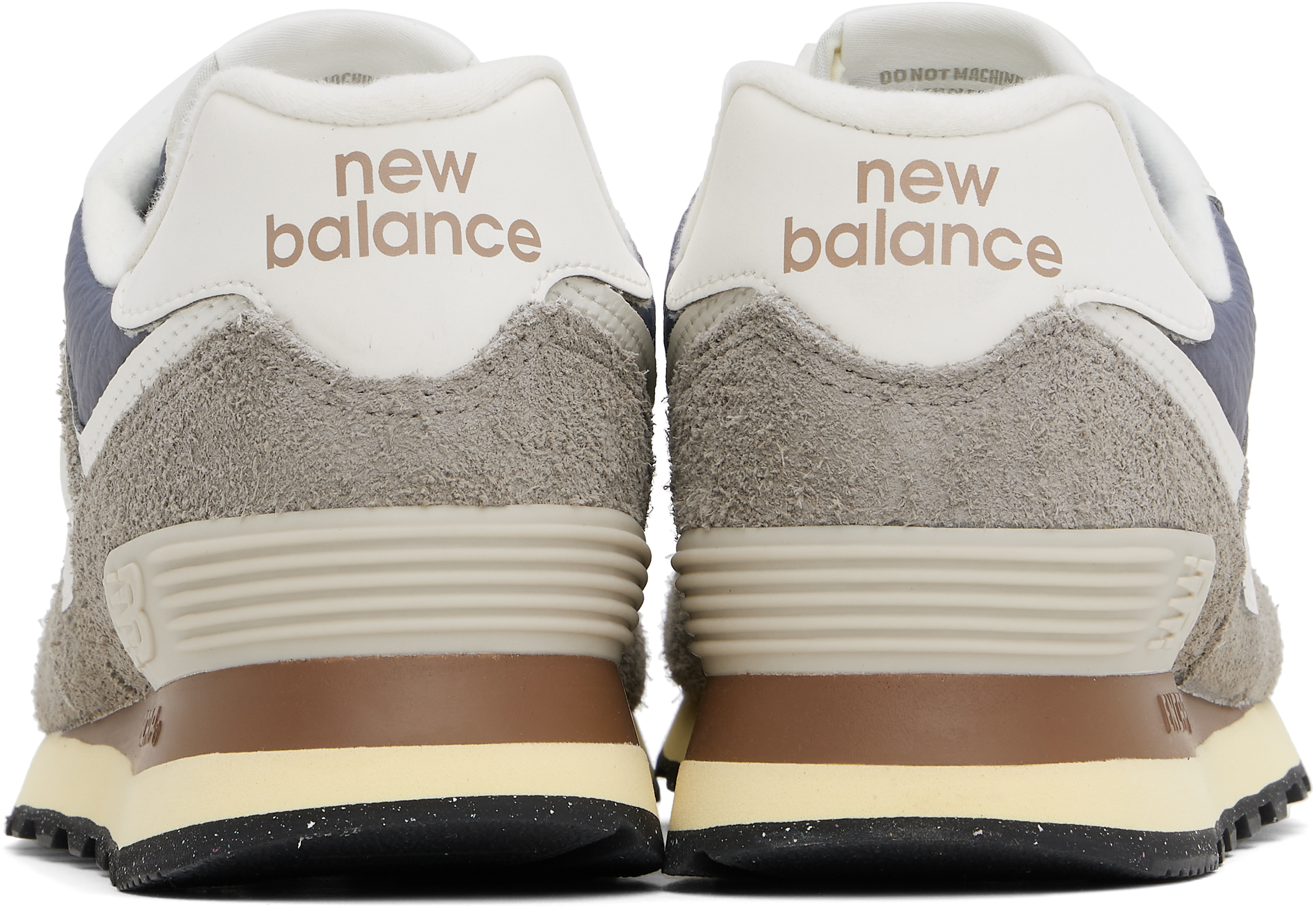 New Balance Taupe & Navy 574 Sneakers In Arid Stone