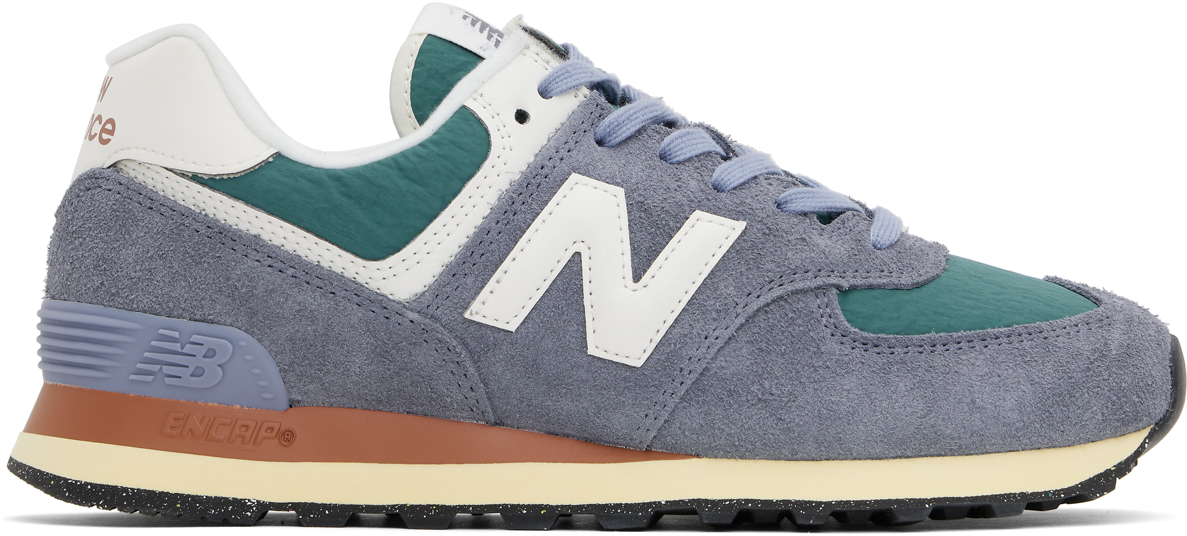 NEW BALANCE NAVY & GREEN 574 SNEAKERS