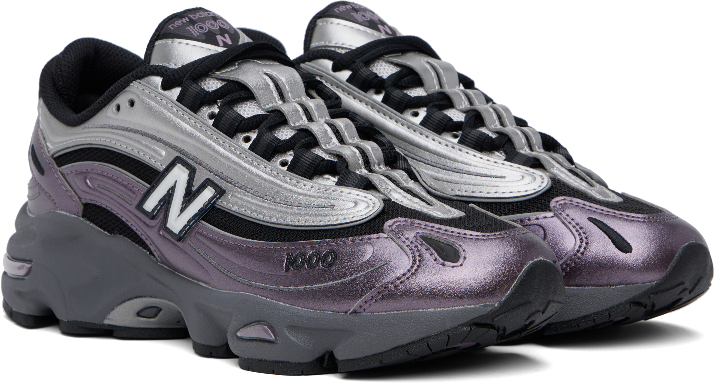 New Balance 1000 Sneakers Dark Ice Wine / Silver Metallic In Multi