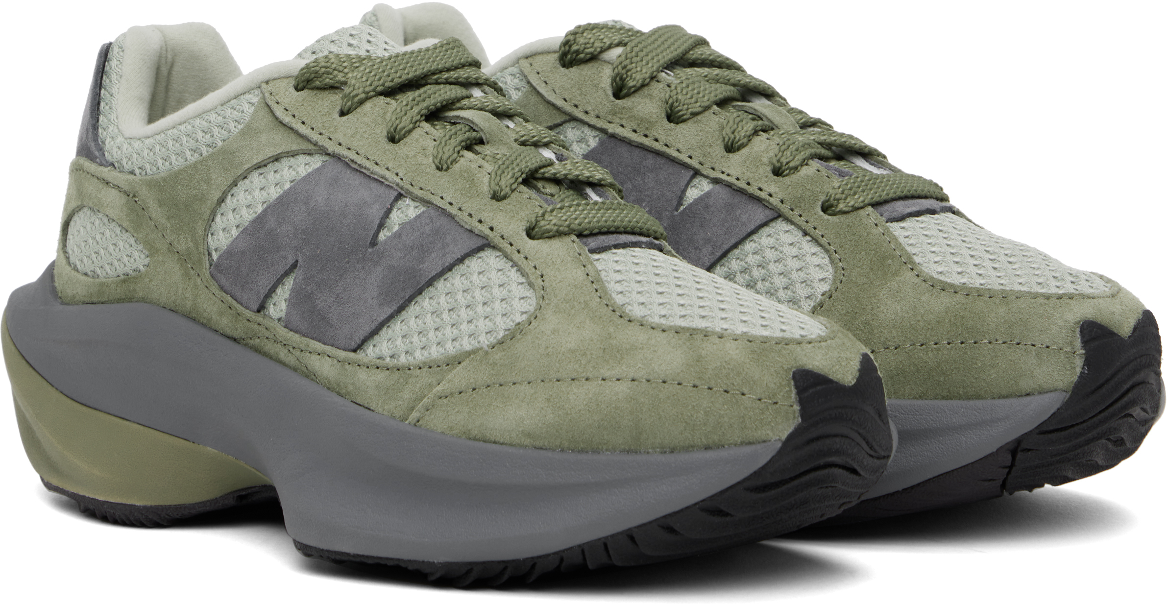 New Balance Wrpd Runner Suede And Mesh Sneakers In Dark Olivine