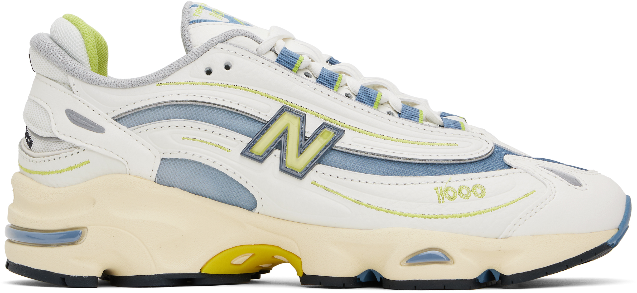 Shop New Balance White & Blue 1000 Sneakers In Sea Salt
