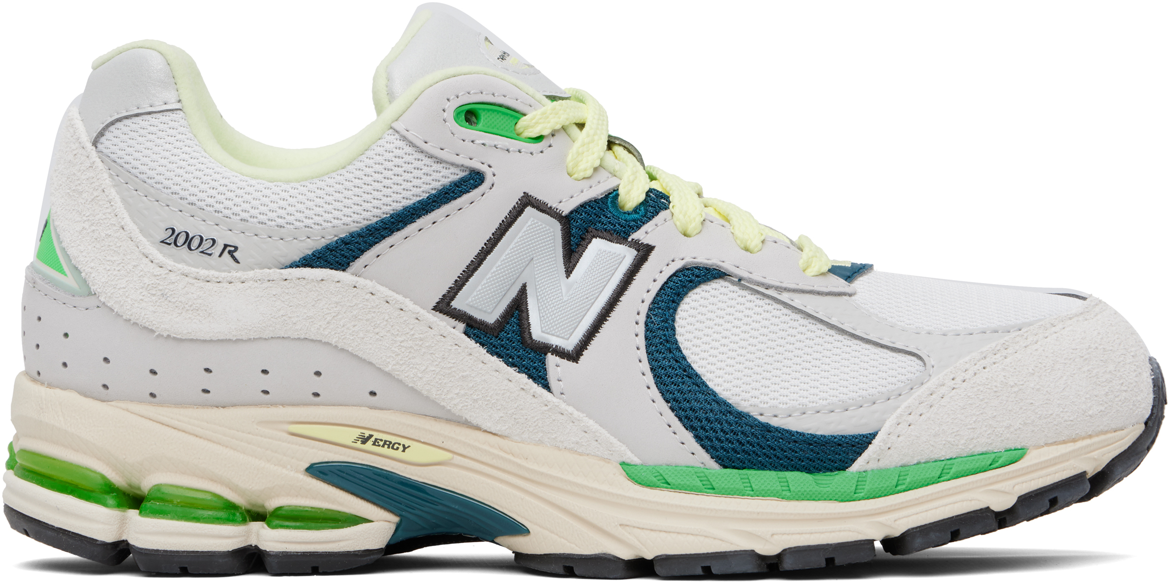 New Balance Grey & Green 2002r Trainers