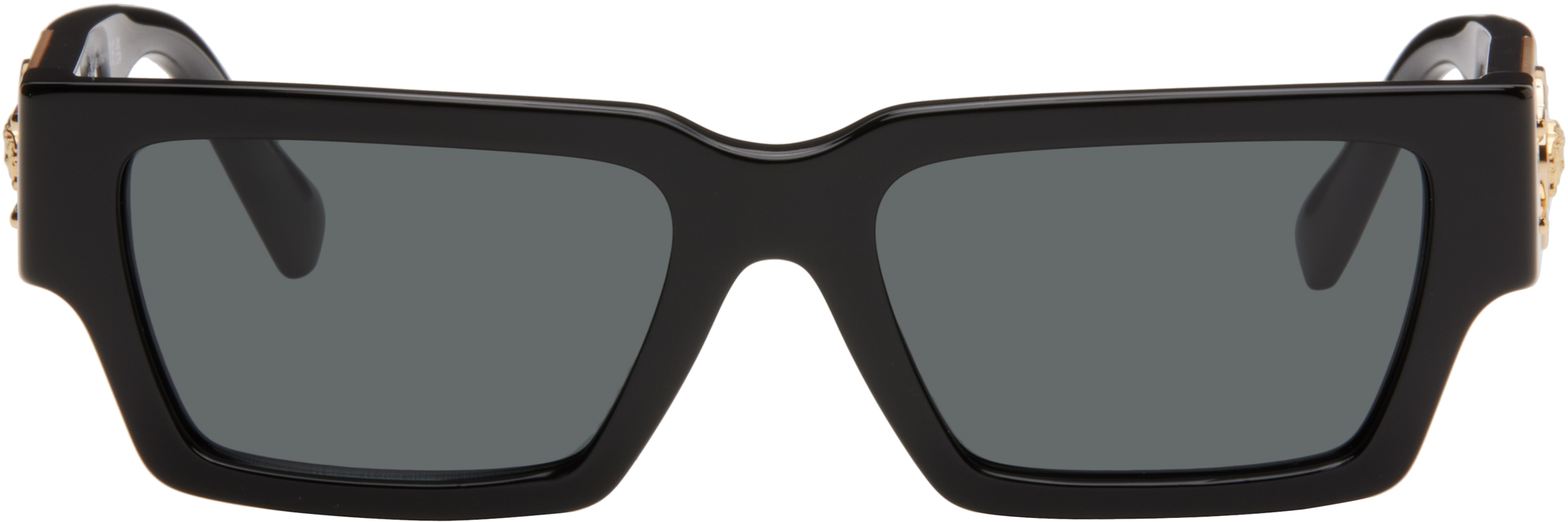 Black Rectangle Acetate Sunglasses