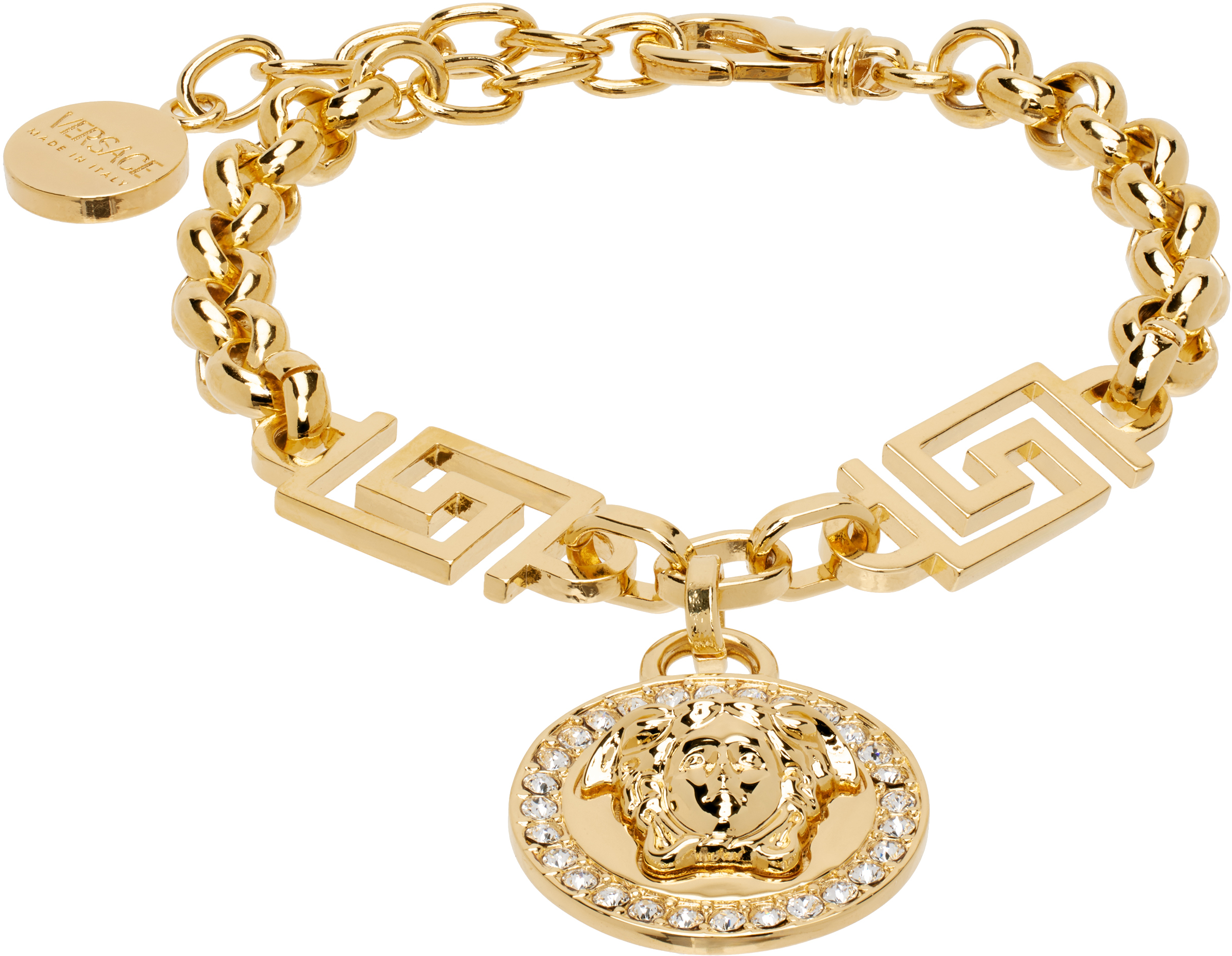 Versace 'La Medusa' ラインストーン ブレスレット ゴールド VERSACE メドゥーサ ラインストーン ブレスレット
