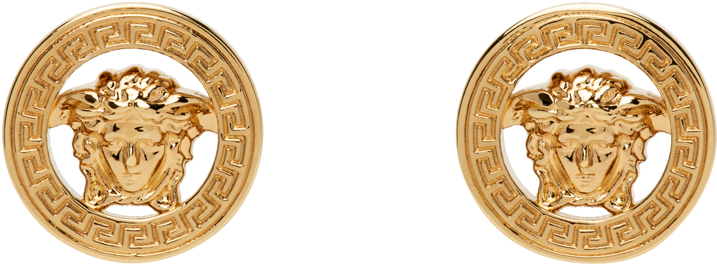 Versace: ゴールド メドゥーサ '95 スタッドピアス | SSENSE 日本