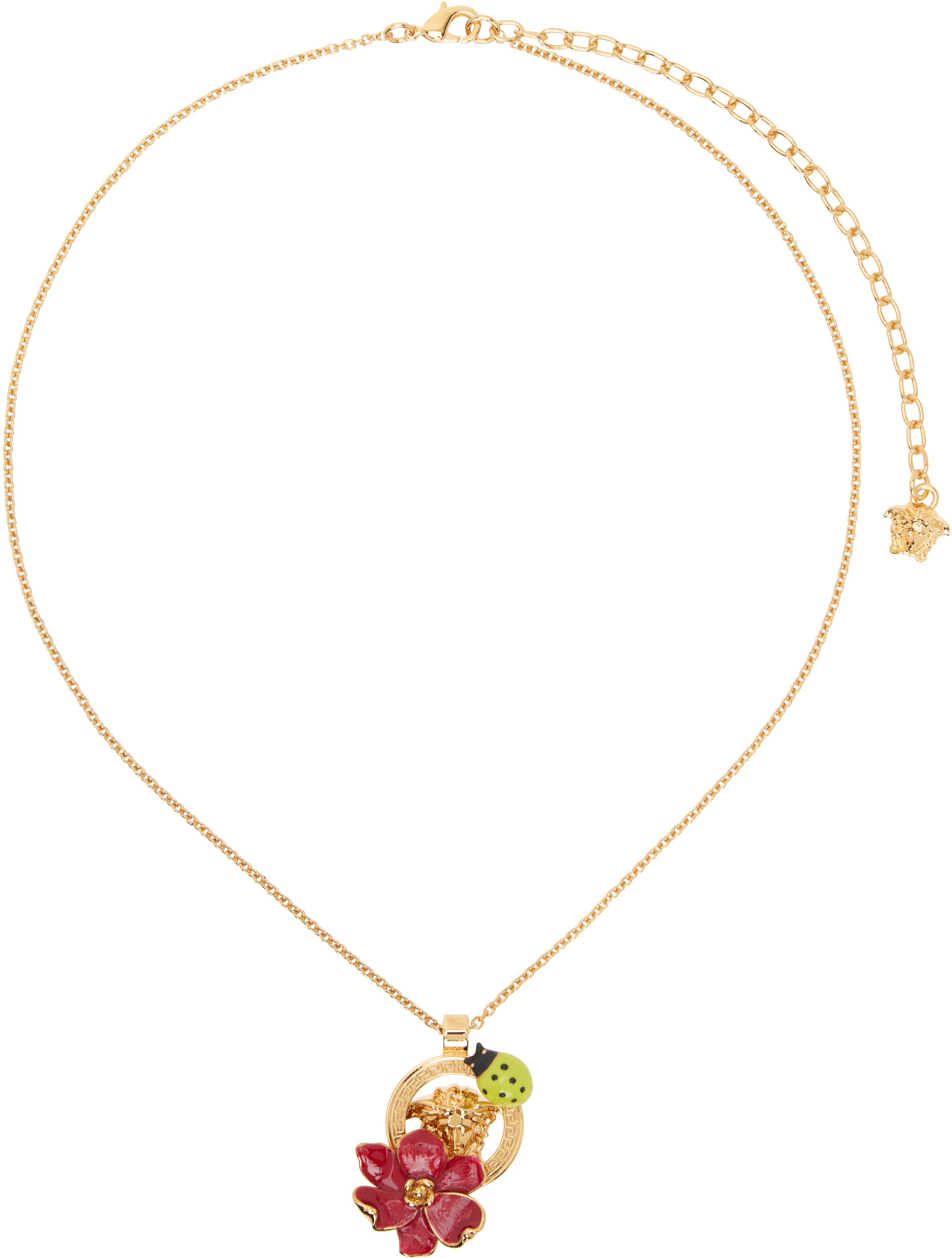 Gold Strawberry Garden Pendant Necklace by Versace on Sale