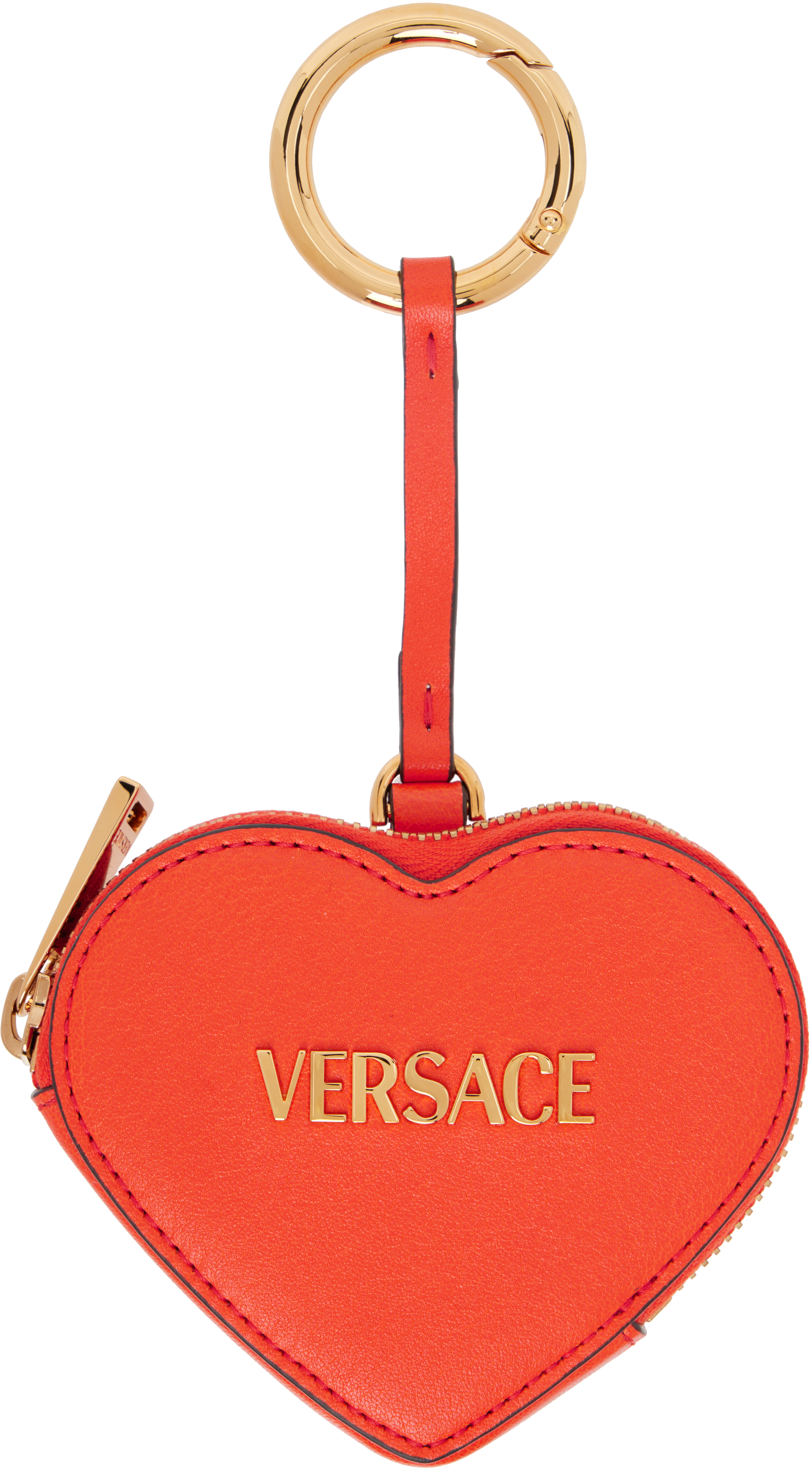 Orange 'Versace' Tag Coin Pouch