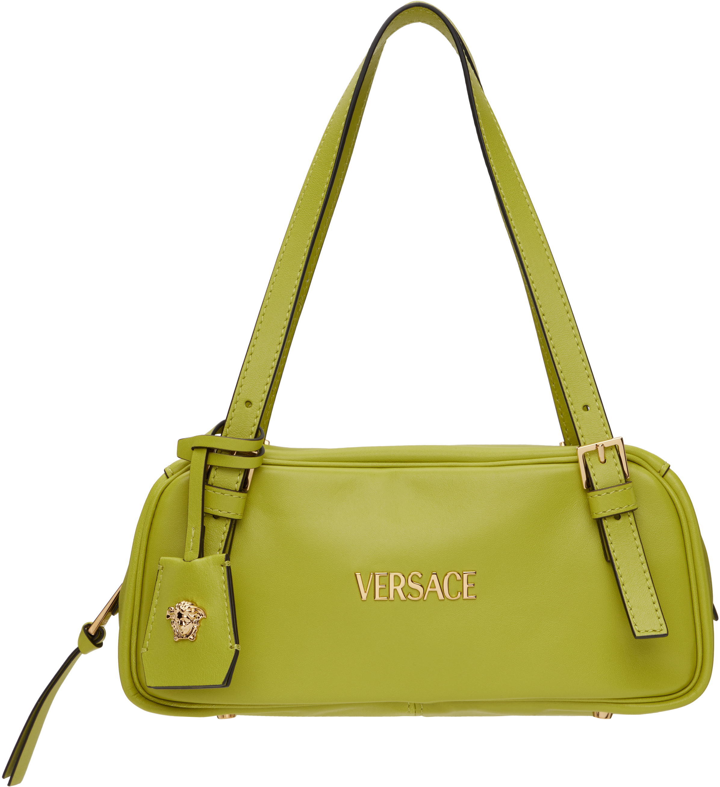 Versaceのグリーン 'Versace' Tag ボウリング ショルダーバッグ