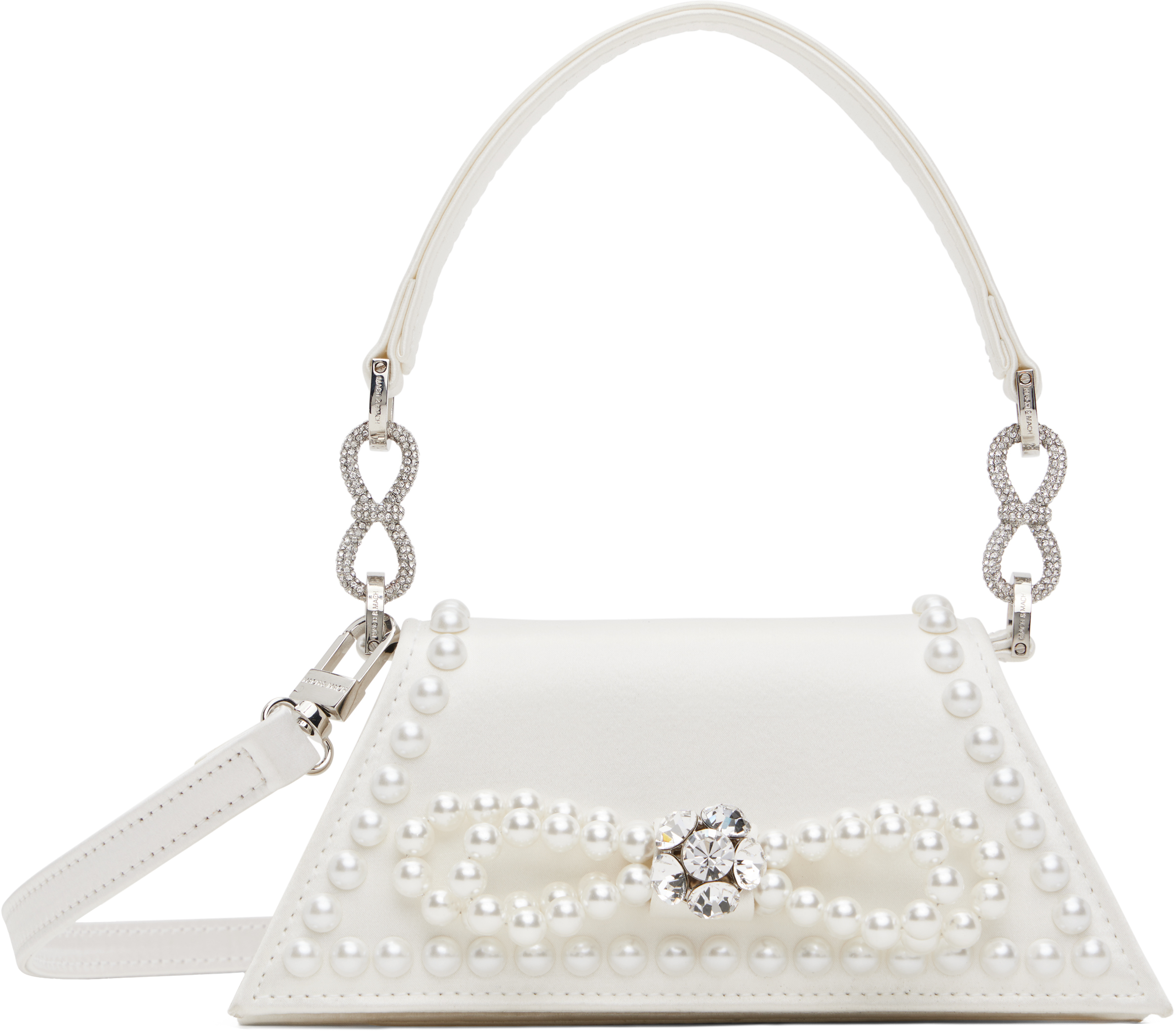 White Double Bow Samantha Small Bag