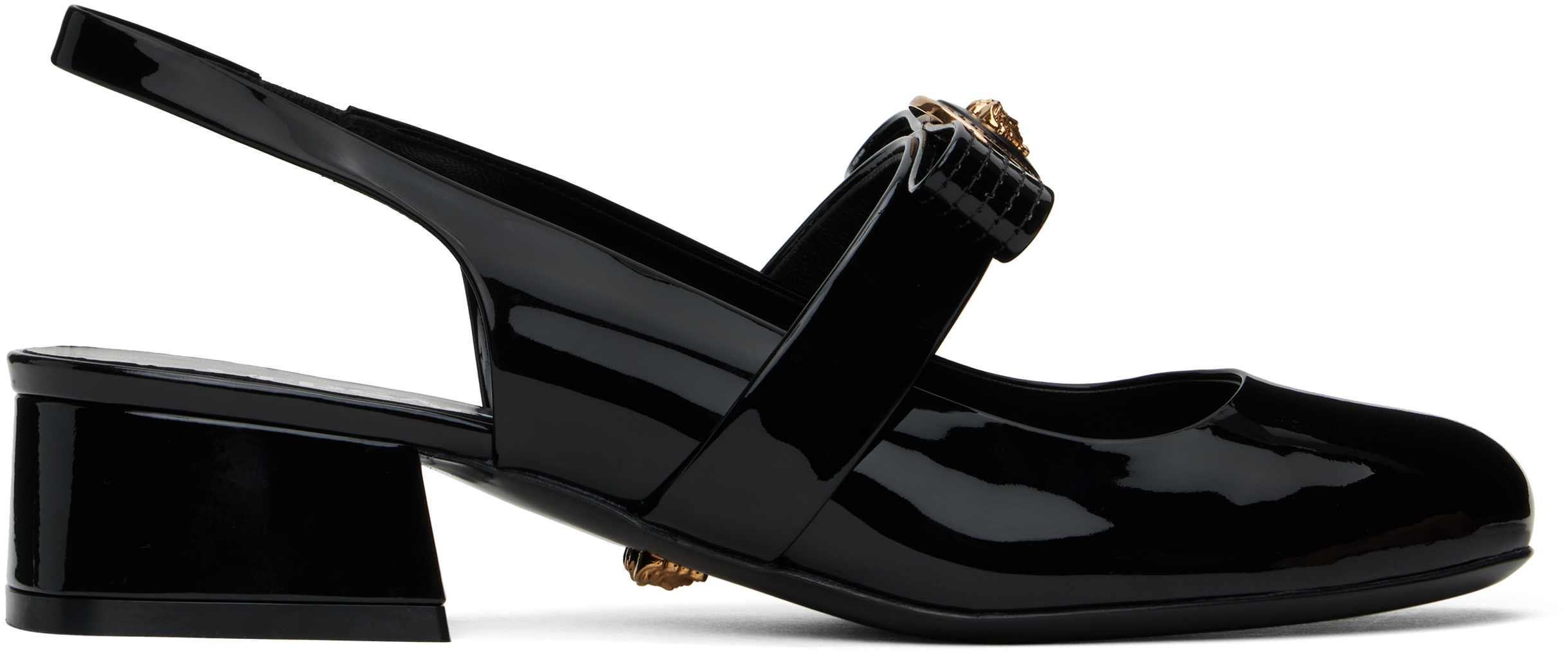 ★athe★ RUBAN Black Ribbon Slingback Versace Gianni Ribbon slingback pumps for Women - Black in