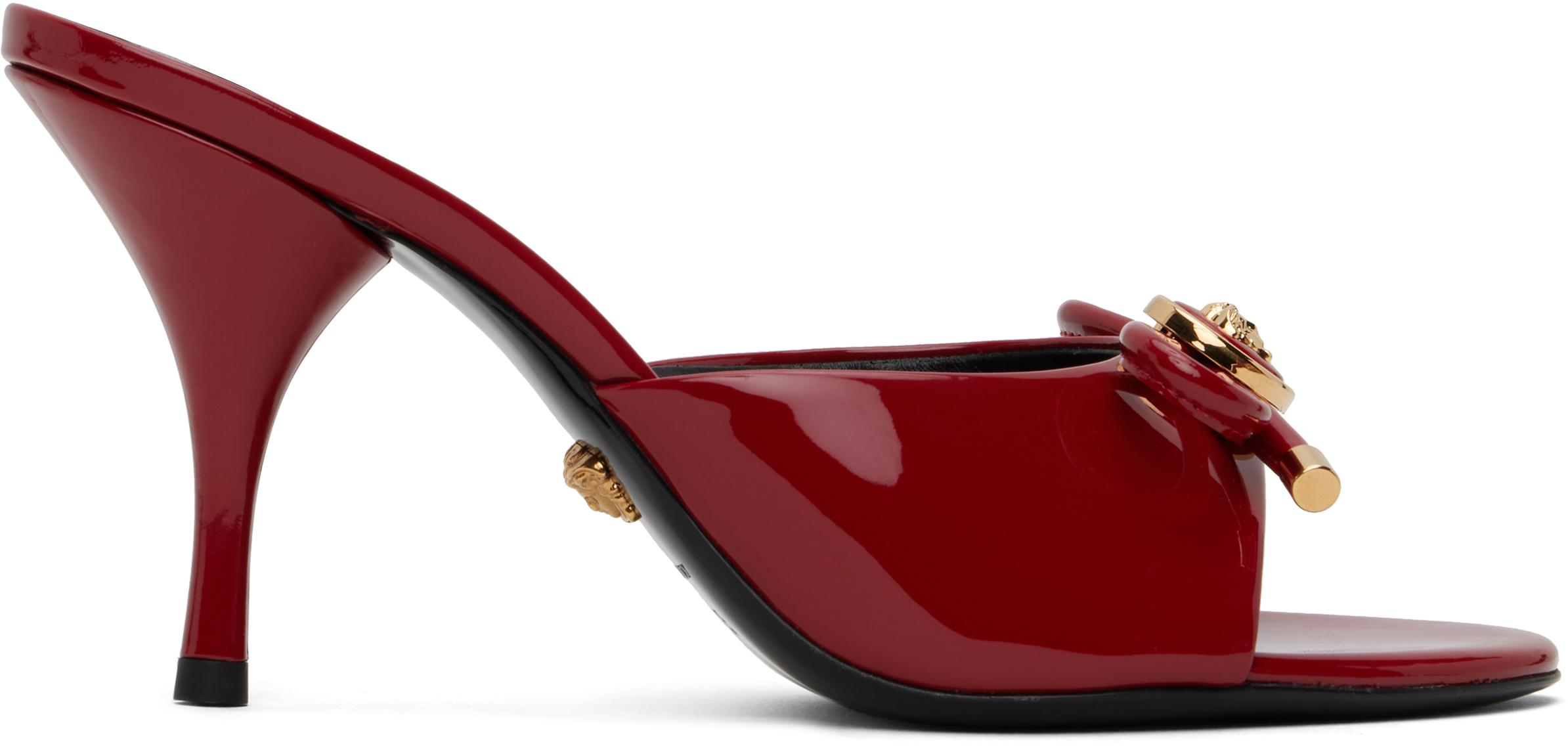 Red Opera Bow Patent 85 mm Heeled Sandals