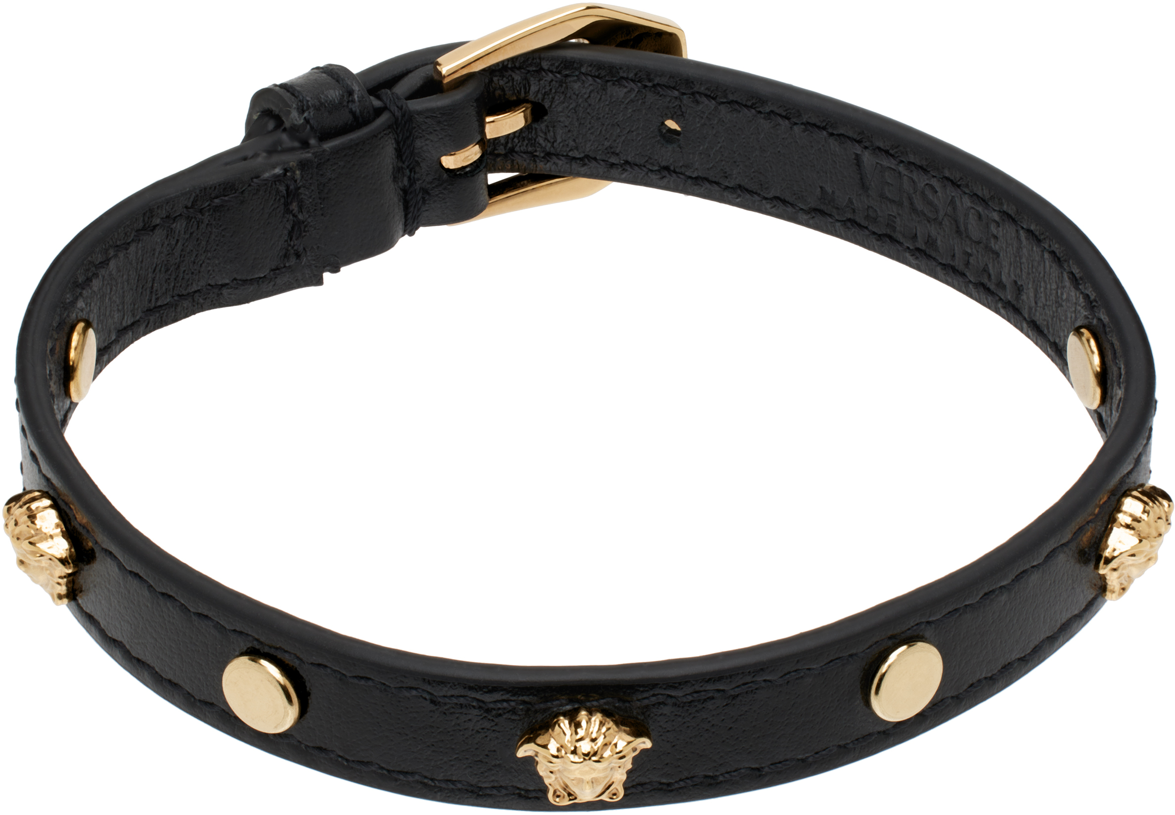 Black Medusa Leather Bracelet