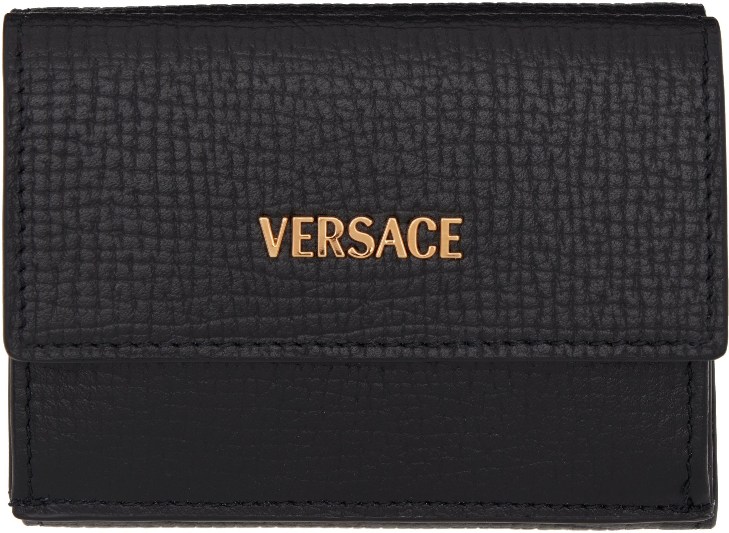 Versaceのブラック 'Versace' Myth 三つ折り財布がセール中