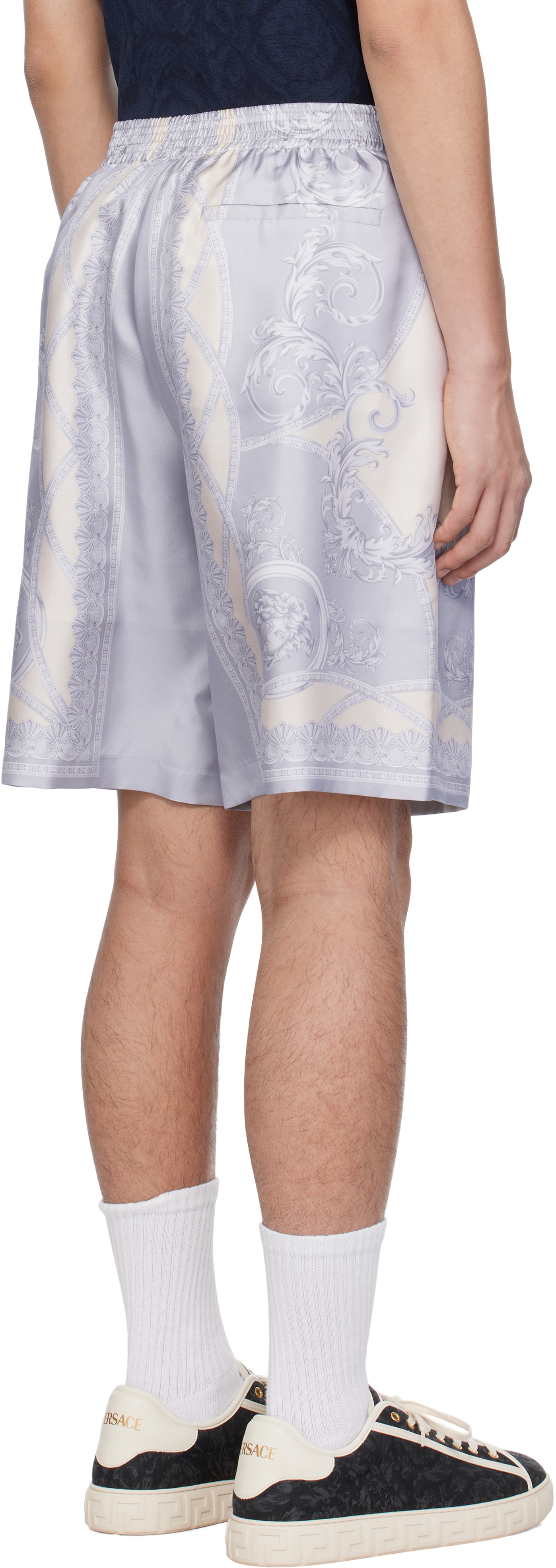 Versace La Coupe Des Dieux Shorts In 5e450-silver+champag