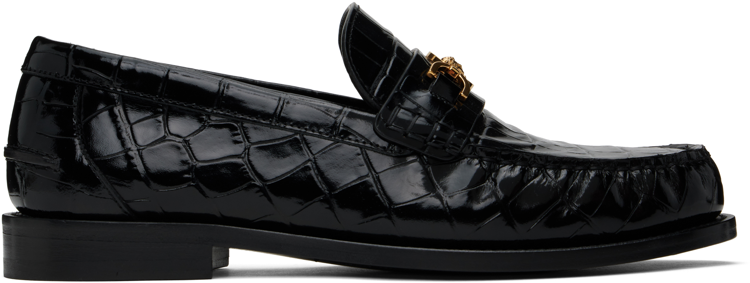 Black Croc-Effect Medusa 
95 Loafers