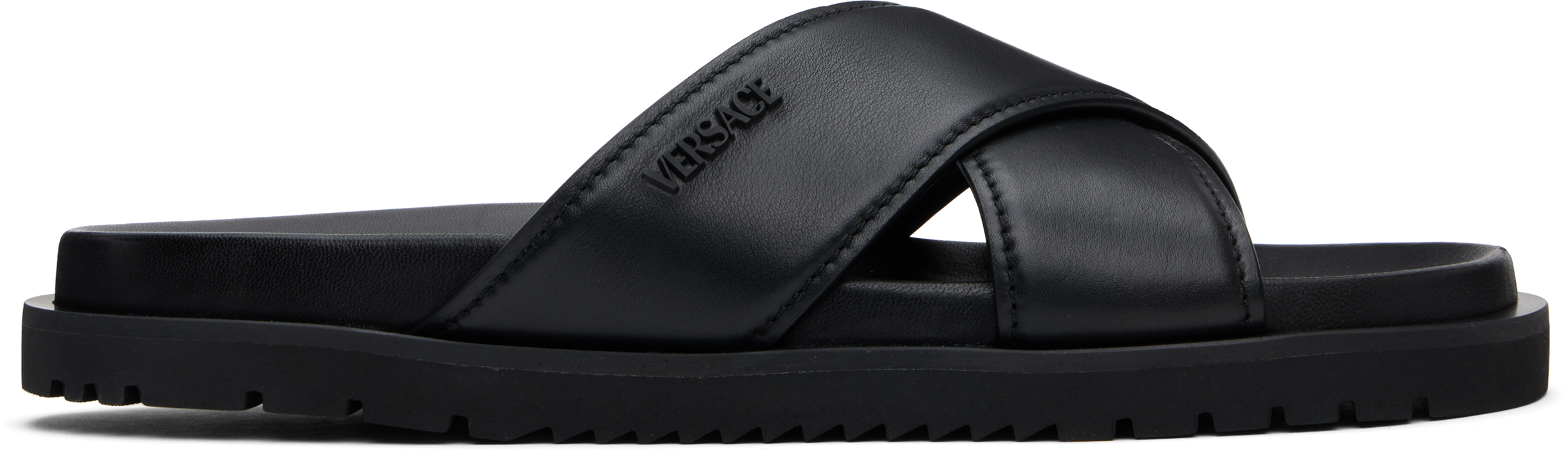 Black Logo Sandals