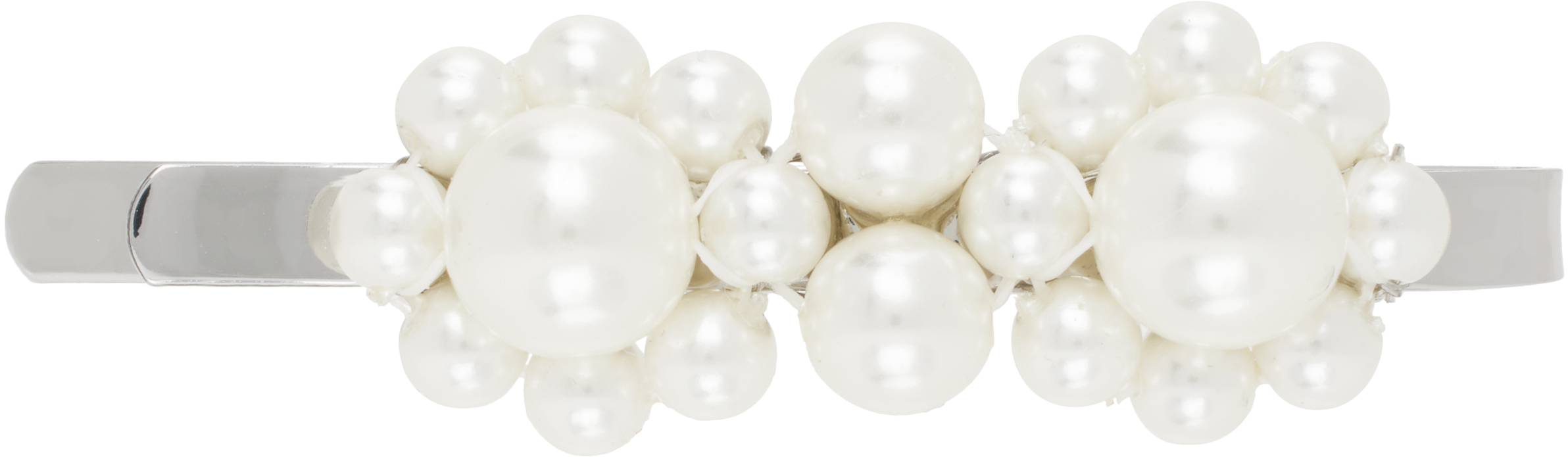 【関税込み】Simone Rocha シルバー ミニ Flower ヘアクリップ Simone Rocha: シルバー ミニ Flower ヘアクリップ | SSENSE 日本