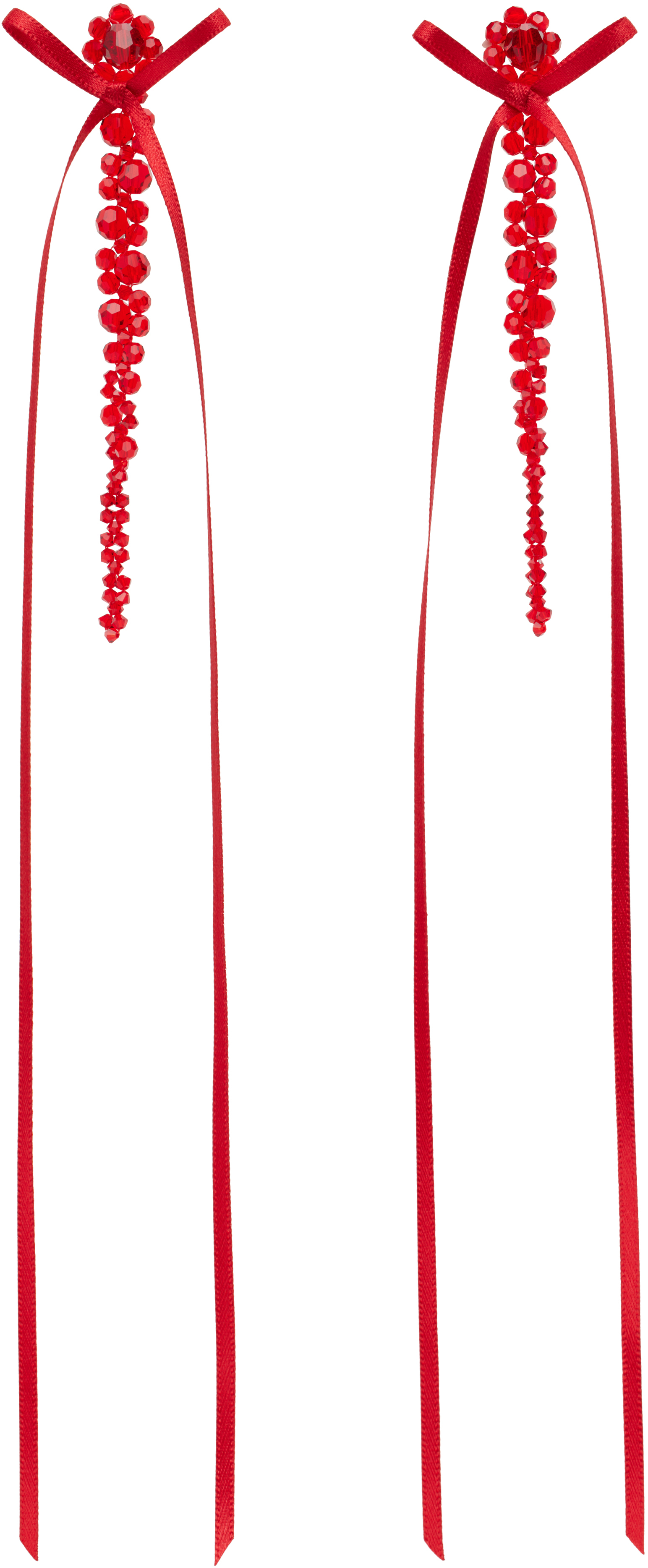 【関税込み】Simone Rocha レッド Bow Ribbon Drip ピアス Simone Rochaのレッド Bow Ribbon Drip ピアスがセール中
