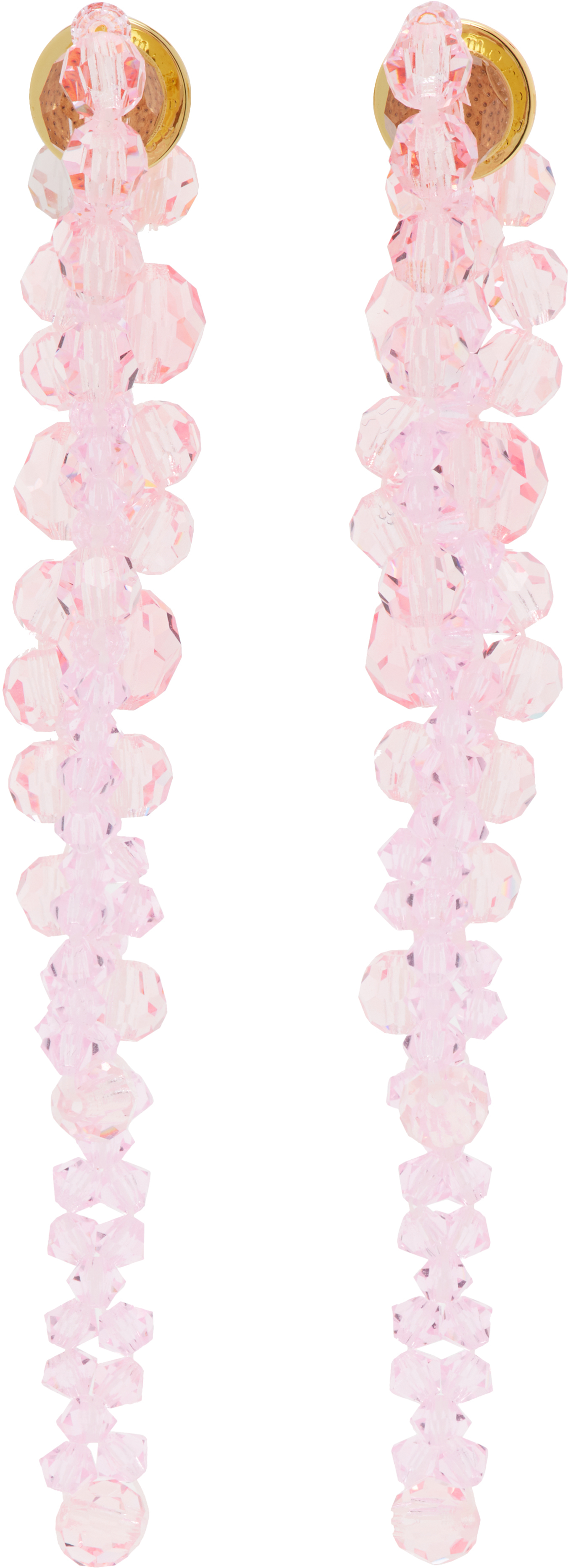 Pink Double Pierce Through Drip Earrings by Simone Rocha on Sale