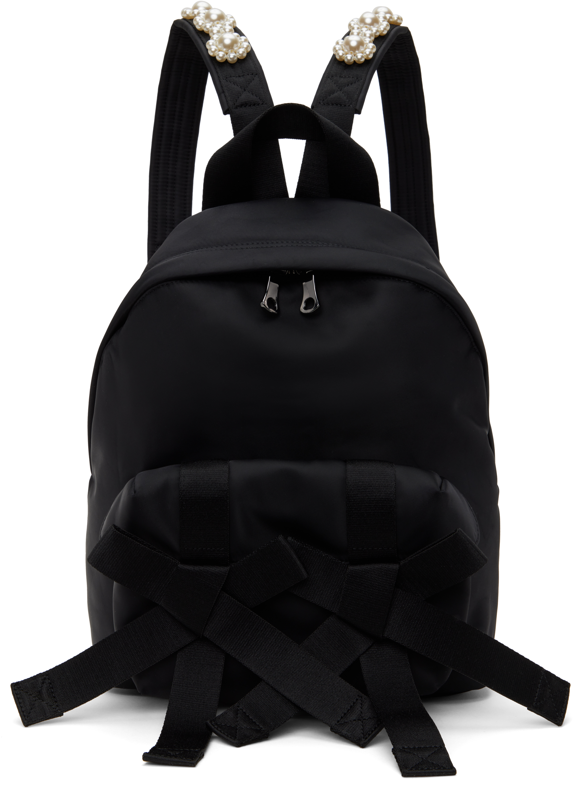 Black Beaded Utility Bow Backpack