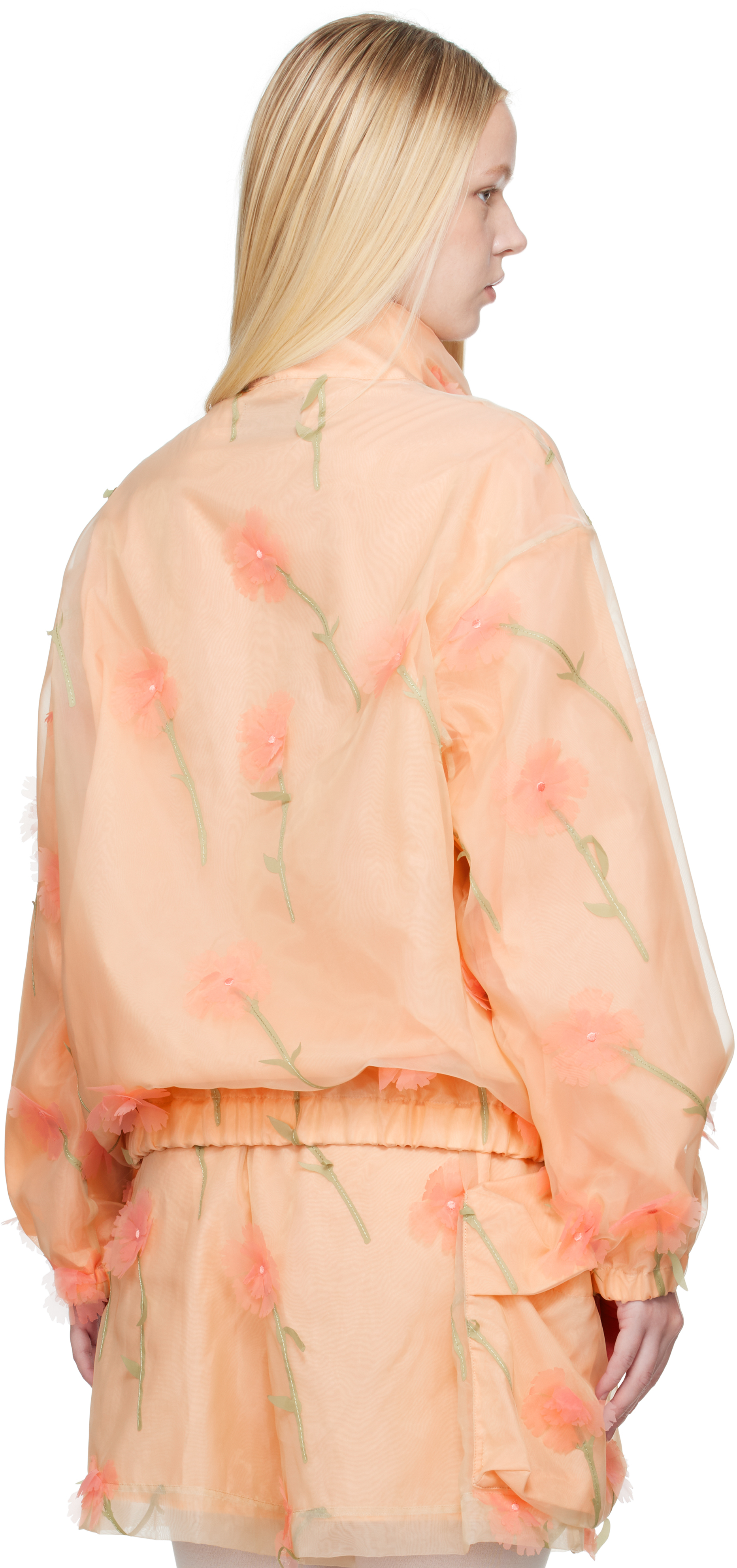 Simone Rocha Pink Carnation Organza Cagoule Jacket
