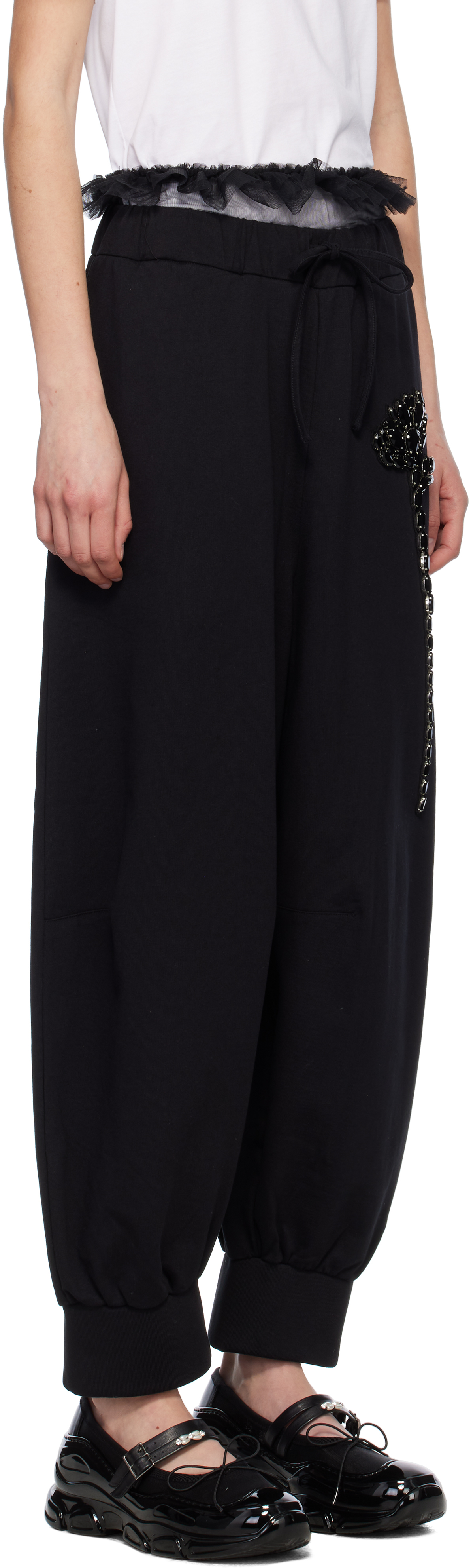 Simone Rocha Elastic Waist Sweatpants In Black/jet