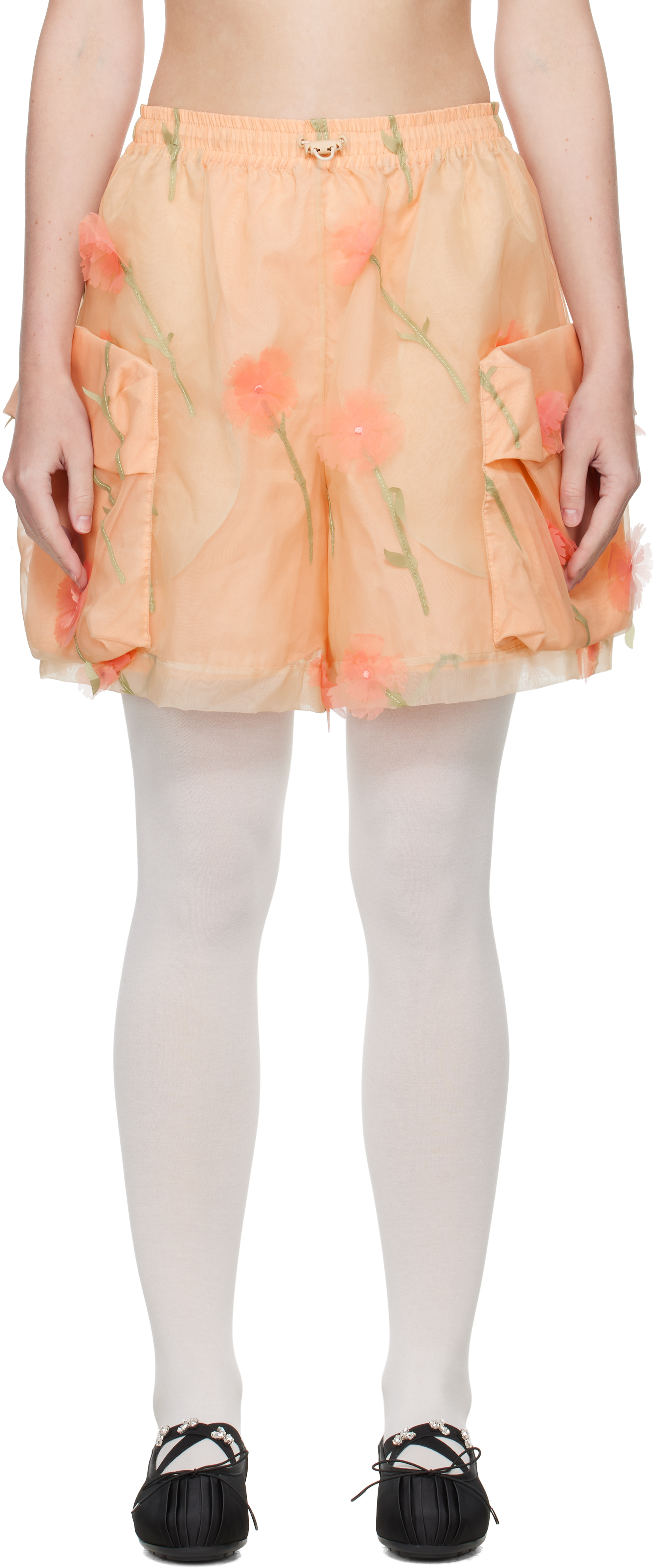Simone Rocha Pink Layered Cargo Flap Shorts