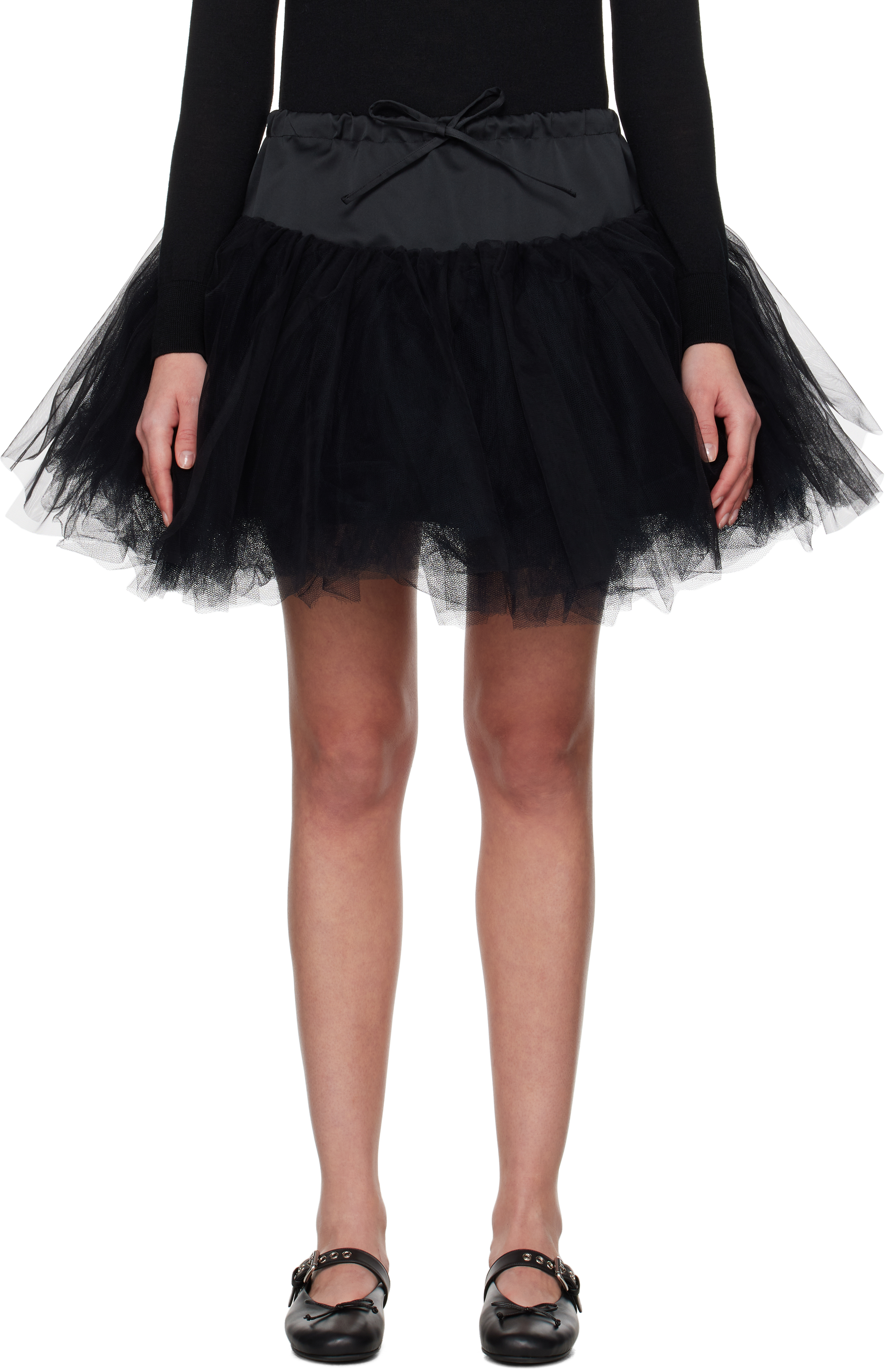 Simone Rocha Black Elasticated Ballet Tutu Minikirt In Black