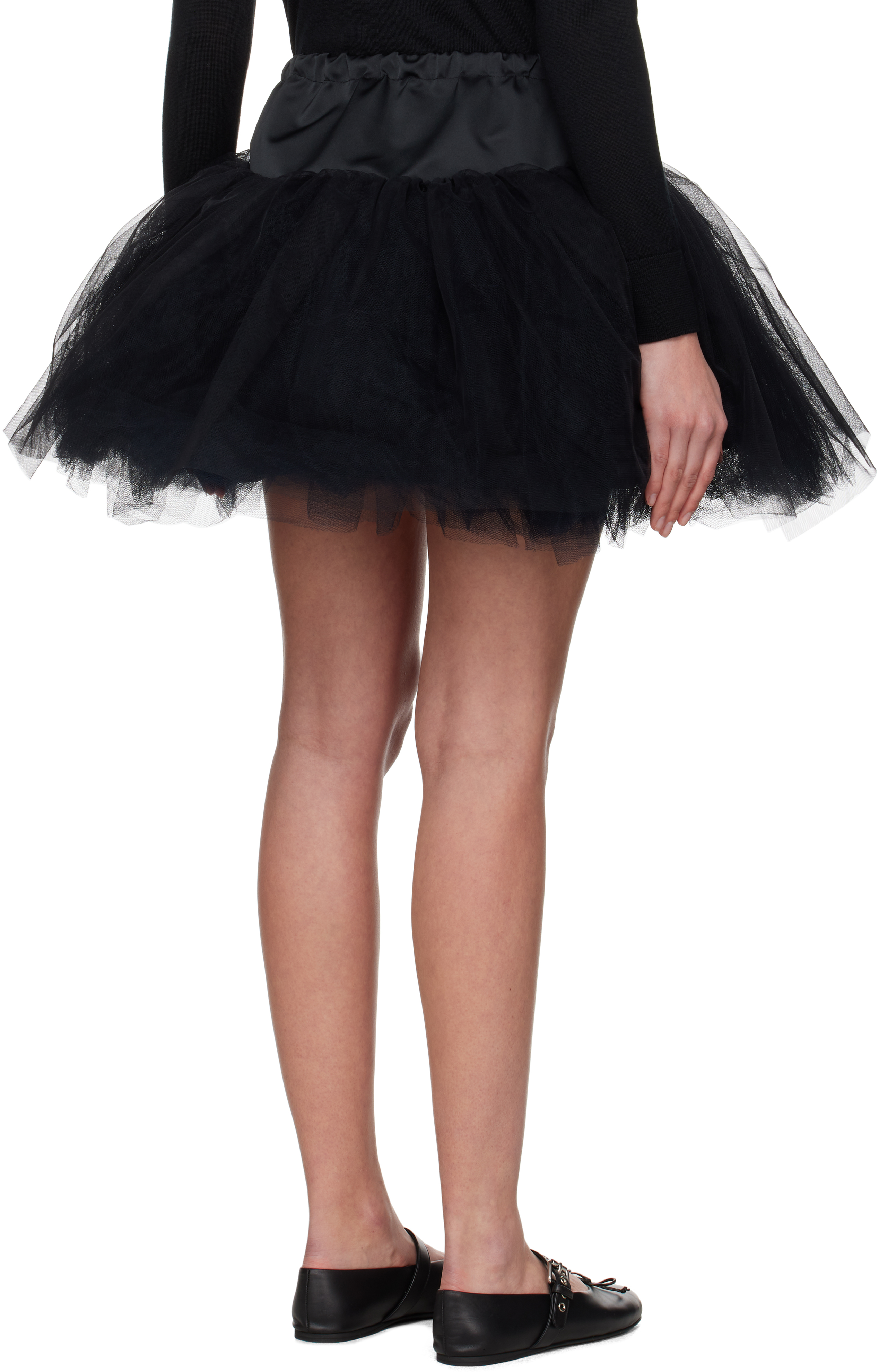 Simone Rocha Black Elasticated Ballet Tutu Minikirt In Black
