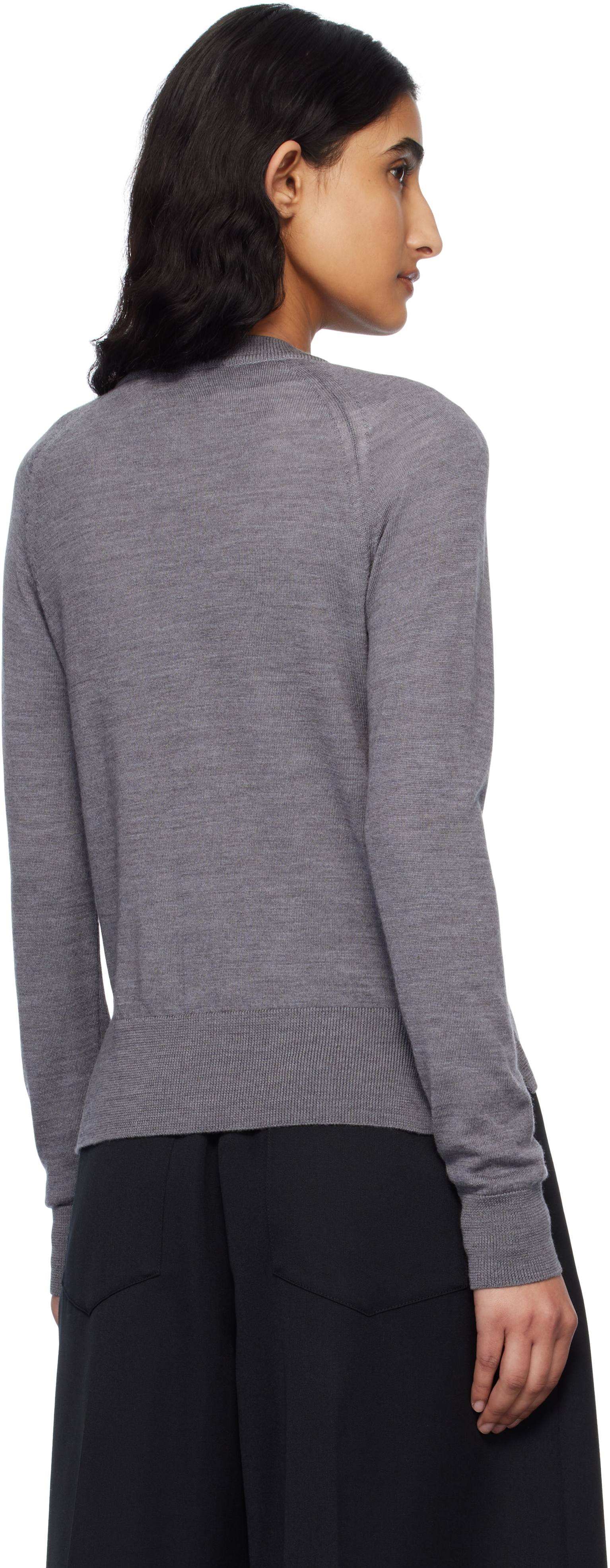 Simone Rocha Gray Carnation Cardigan In Pebble