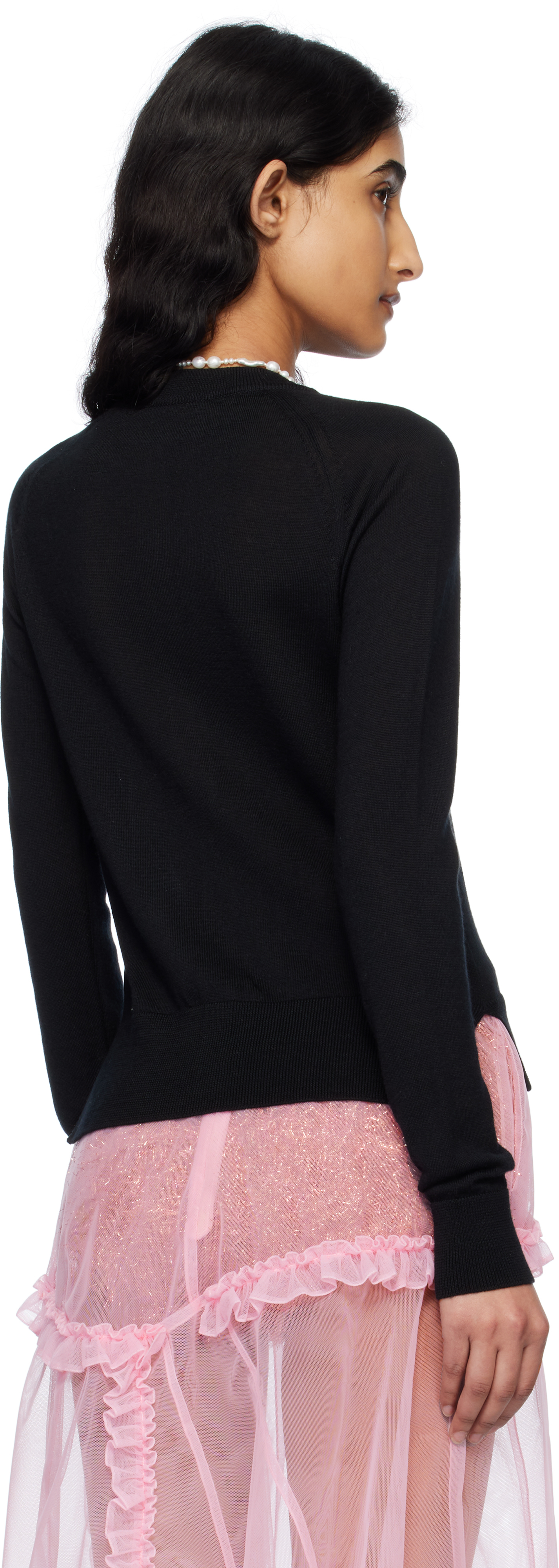 Simone Rocha Carnation-jacquard Cardigan In Black