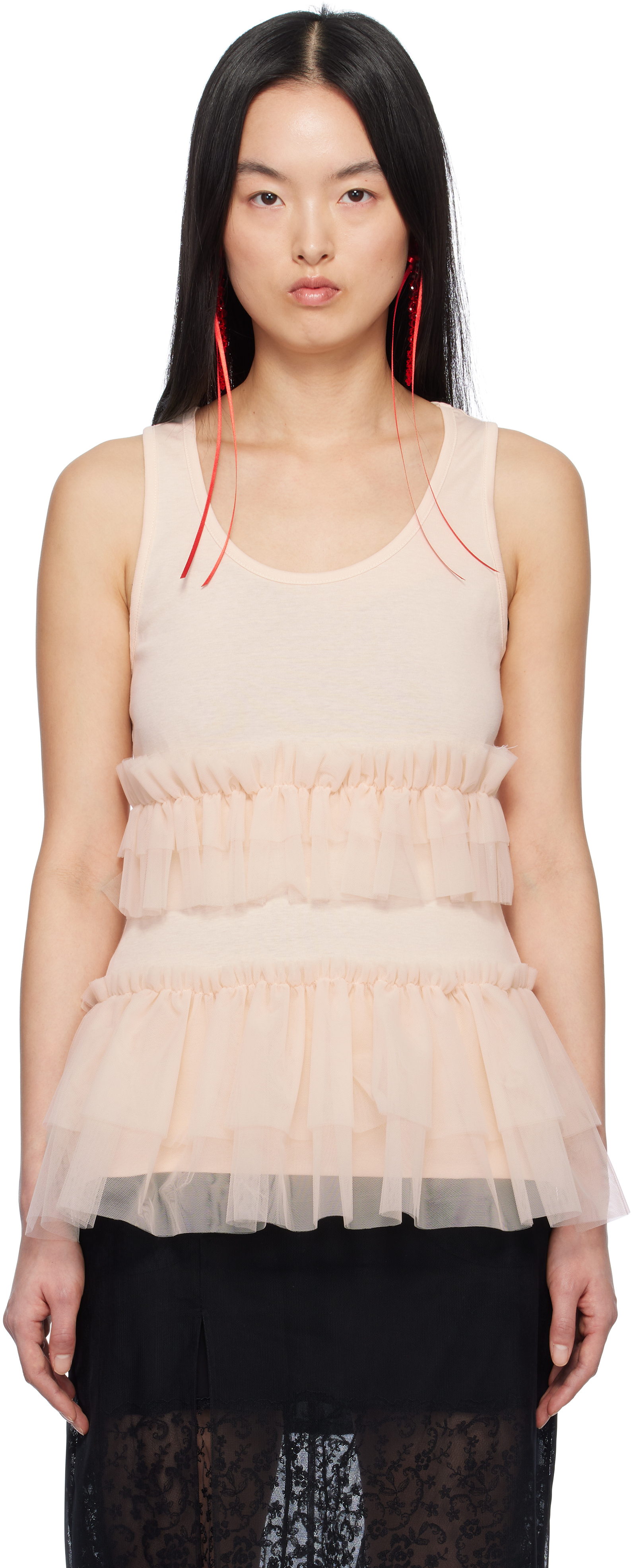 Pink Tutu Hem Tank Top