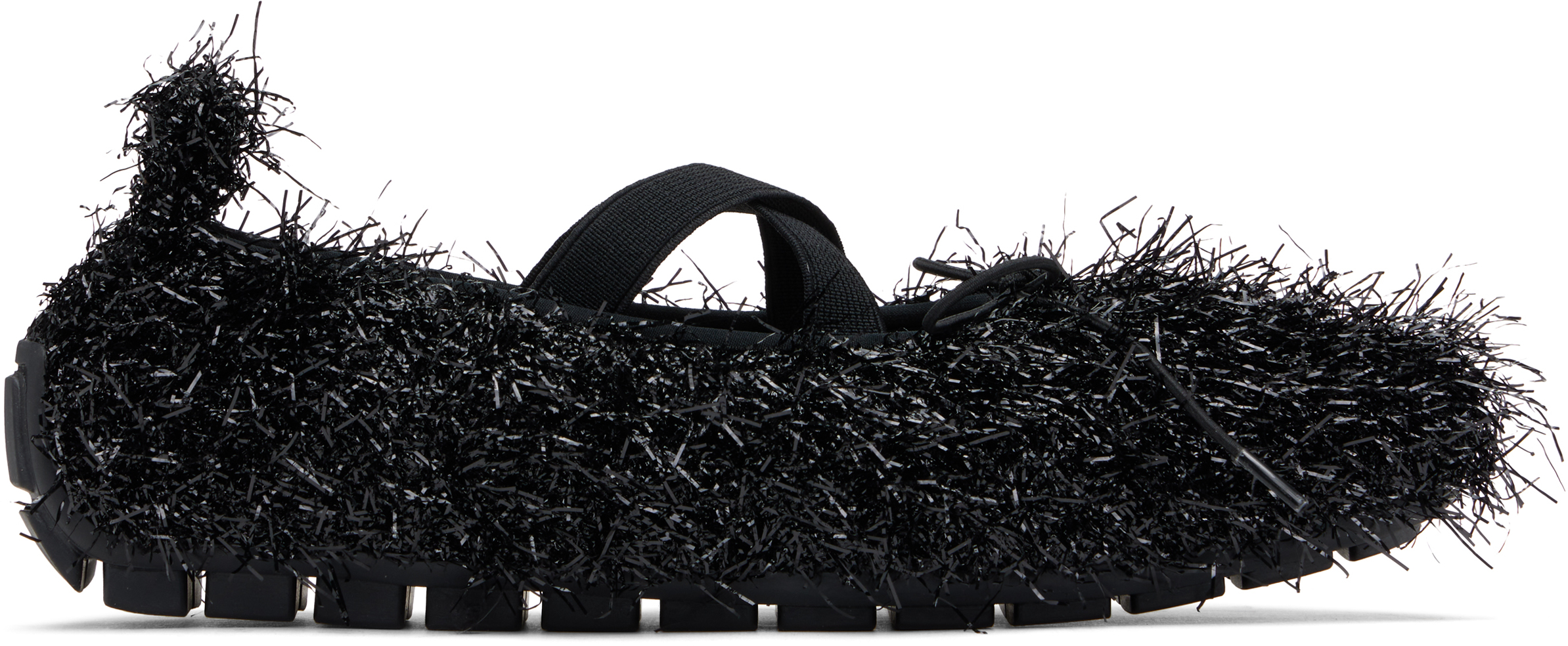 Black Tinsel Grip Ballerina Flats