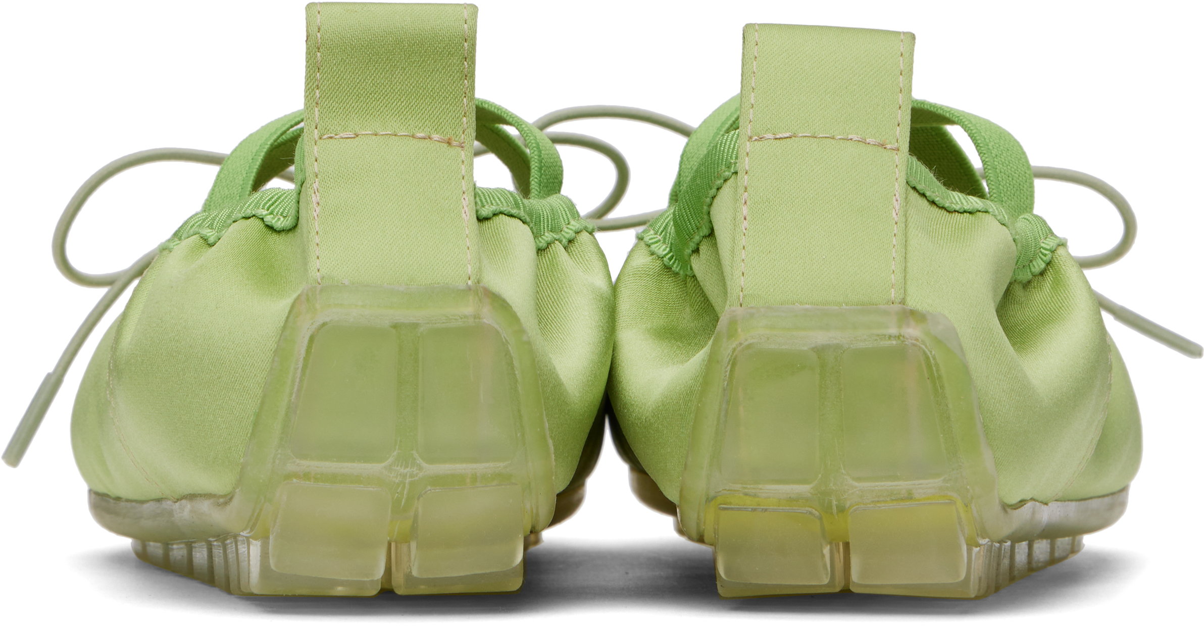 Simone Rocha Green Grip Ballerina Flats In Matcha