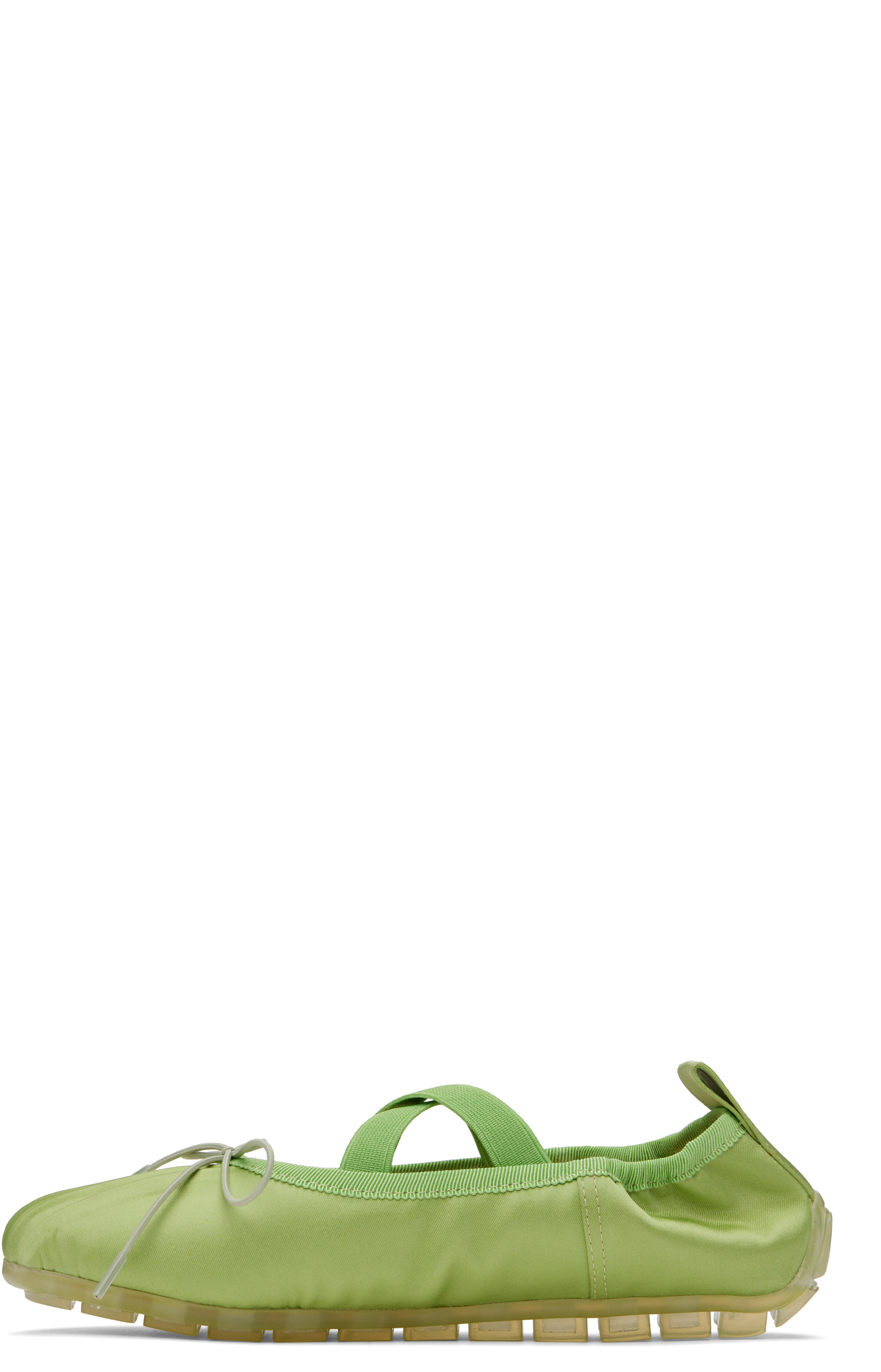 Simone Rocha Green Grip Ballerina Flats In Matcha