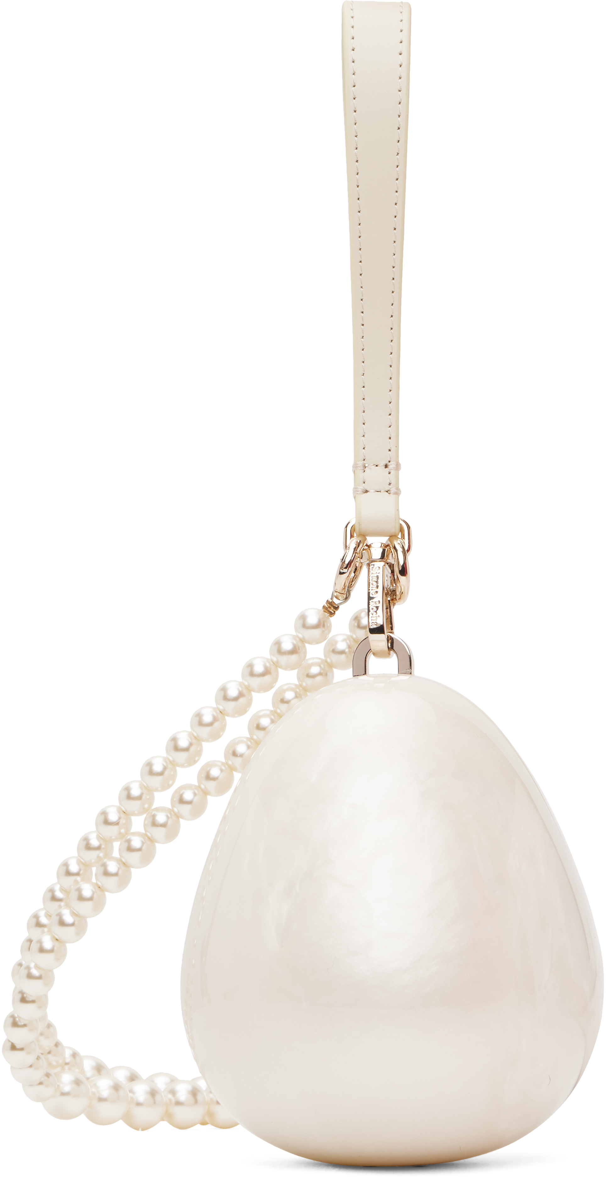 Off-White Micro Pearl Egg Pouch by Simone Rocha on Sale