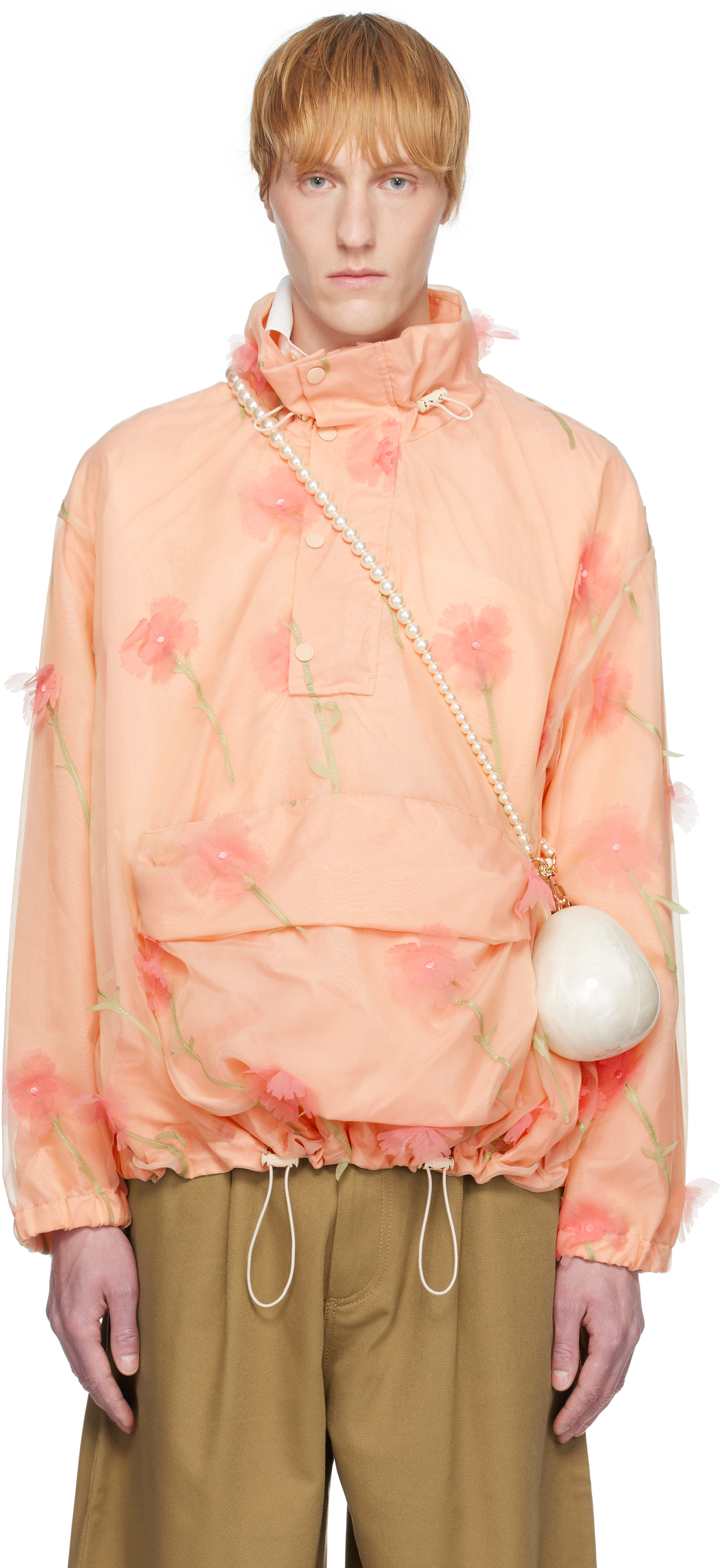 Pink Carnation Organza Cagoule Jacket